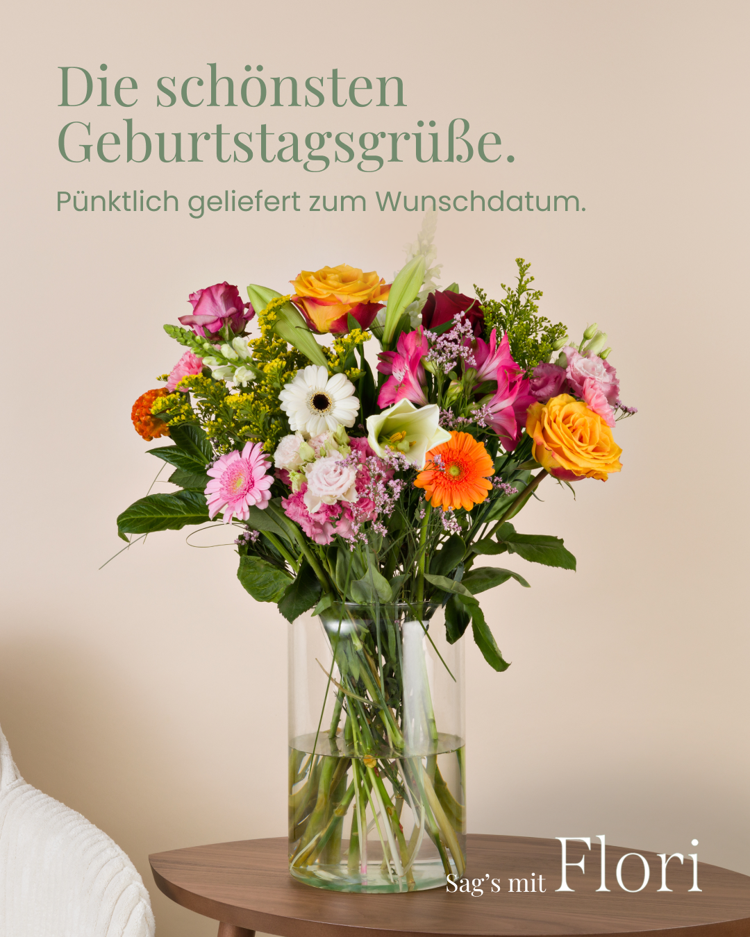 Flori.at Facebook ad: Jetzt 10% Rabatt mit Code FLORI10