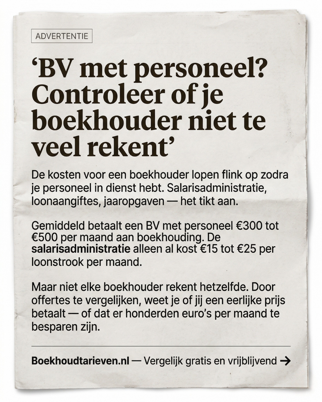 Boekhoud Tarieven Facebook ad