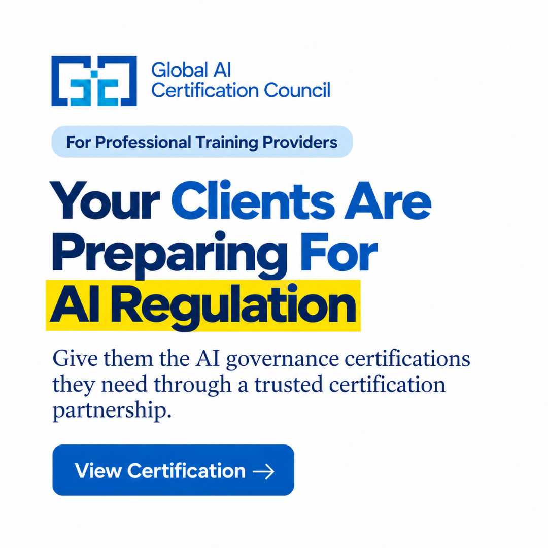 Global AI Certification Council - GAICC Facebook ad: Your Training Portfolio Needs AI Governance