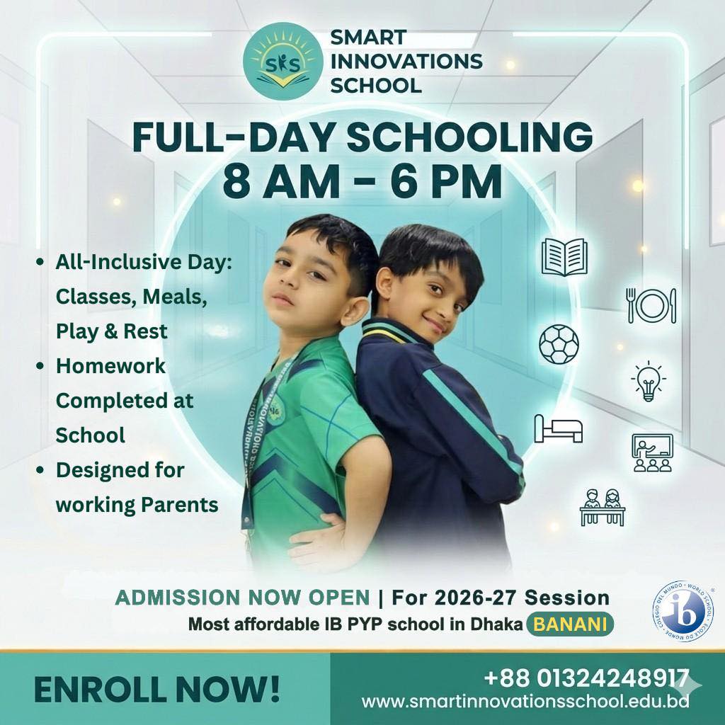 Smart Innovations School Facebook ad: Admissions Open | 2026-2027