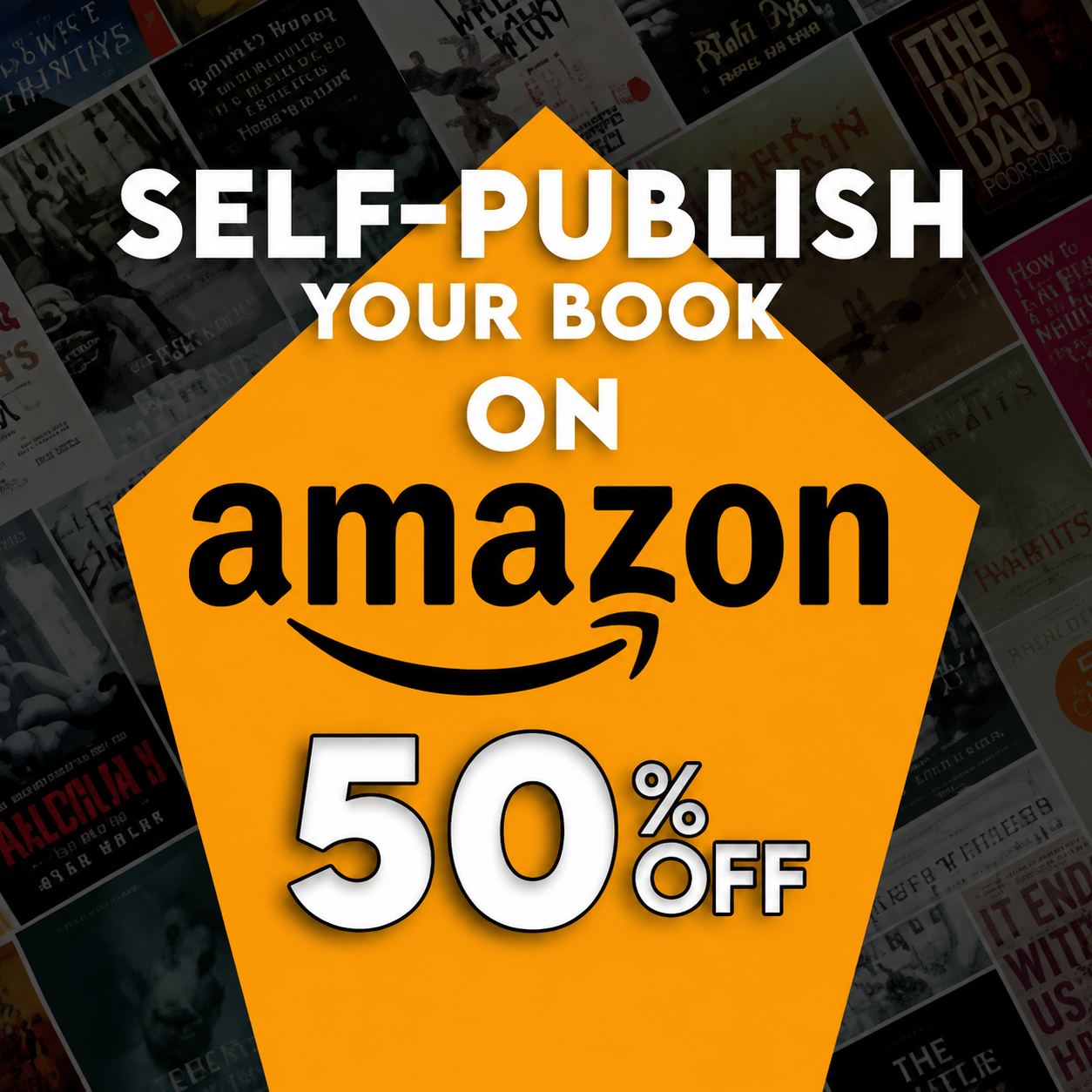 Pacific Publishings Facebook ad: Self Publish on Amazon at 50% Off.