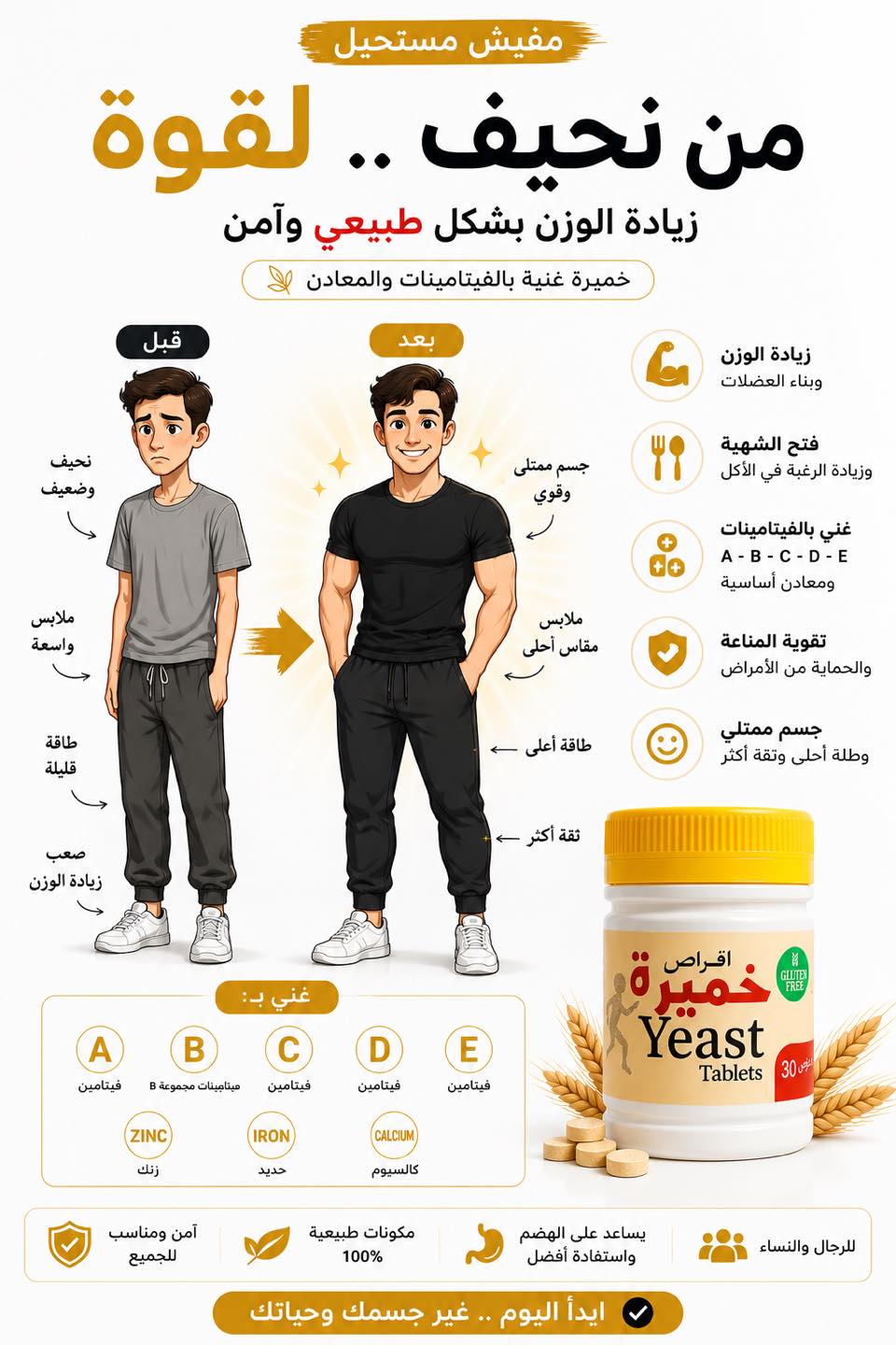 Yeast Khamira Facebook ad: من نحيف… لقوة وثقة