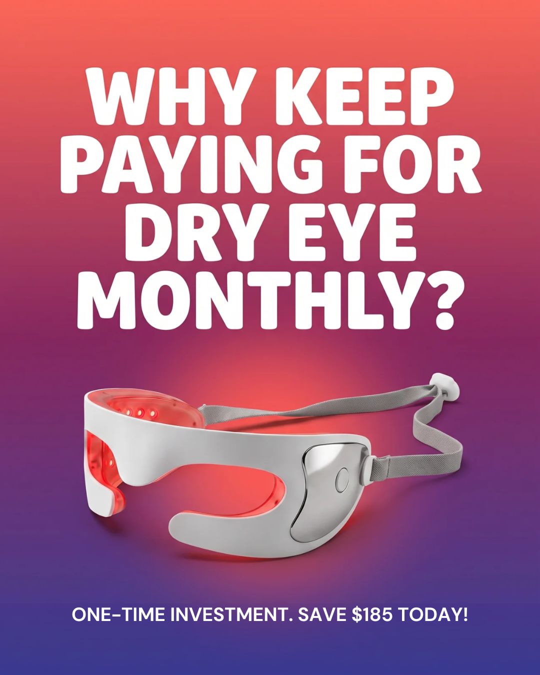 HallunaCo. Dry Eye Relief Facebook ad: Patience Pays! Halo Mask V2 Is $186 Off Today