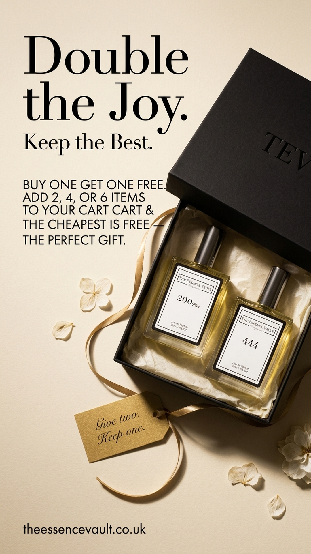 The Essence Vault Facebook ad from Mar 26, 2026