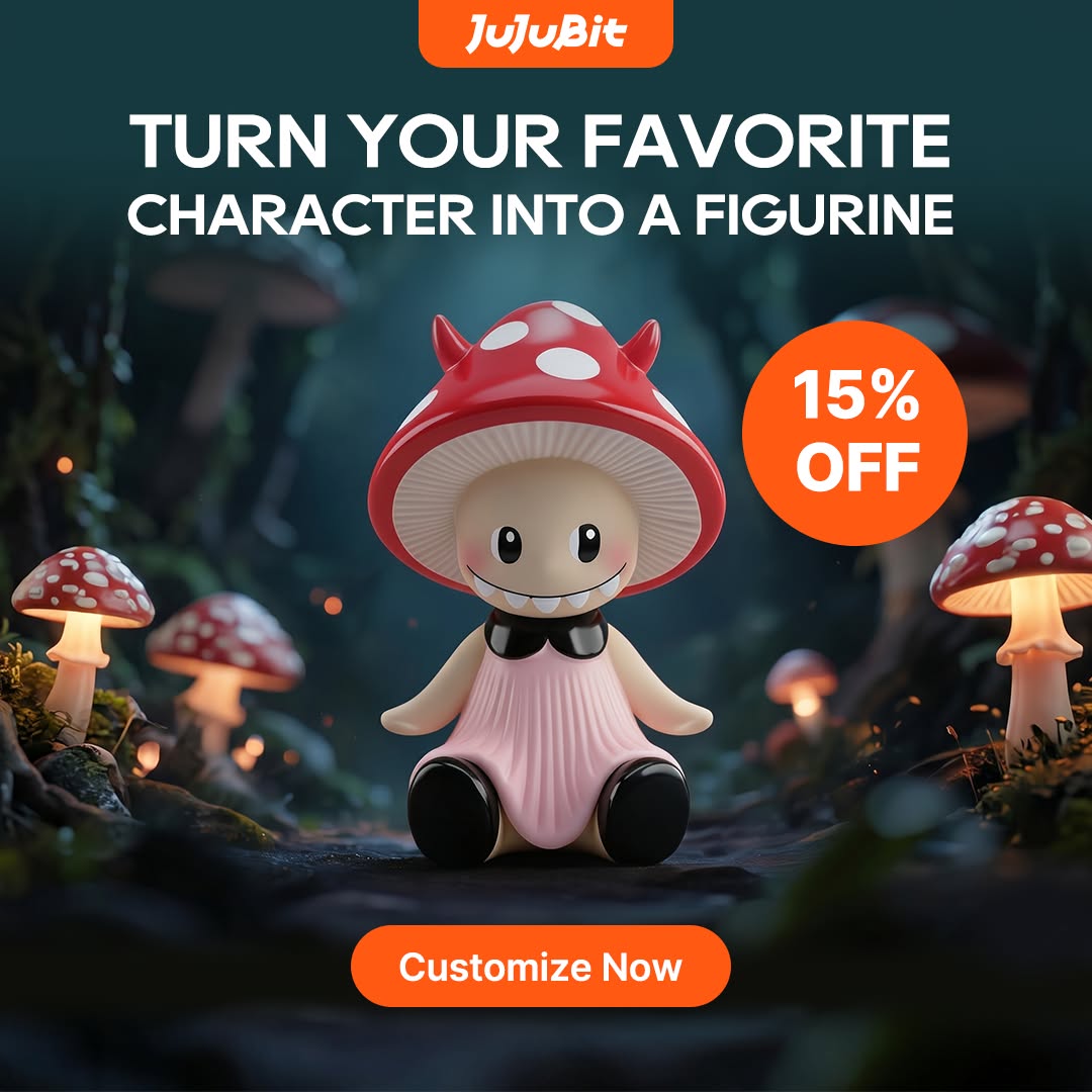 Jujubit.ai Facebook ad: 15% OFF Create Your Own 3D Object
