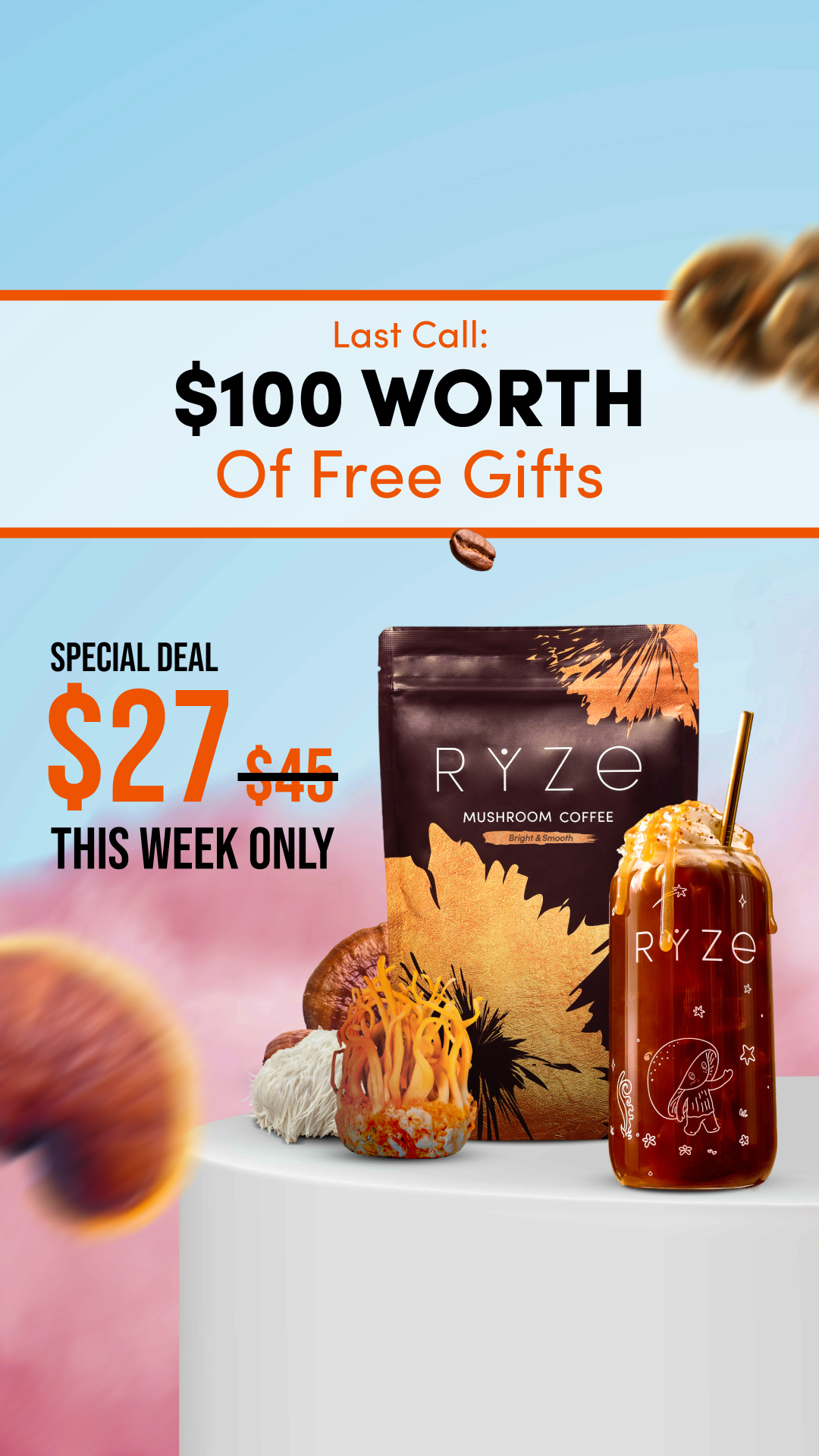 RYZE Superfoods Facebook ad