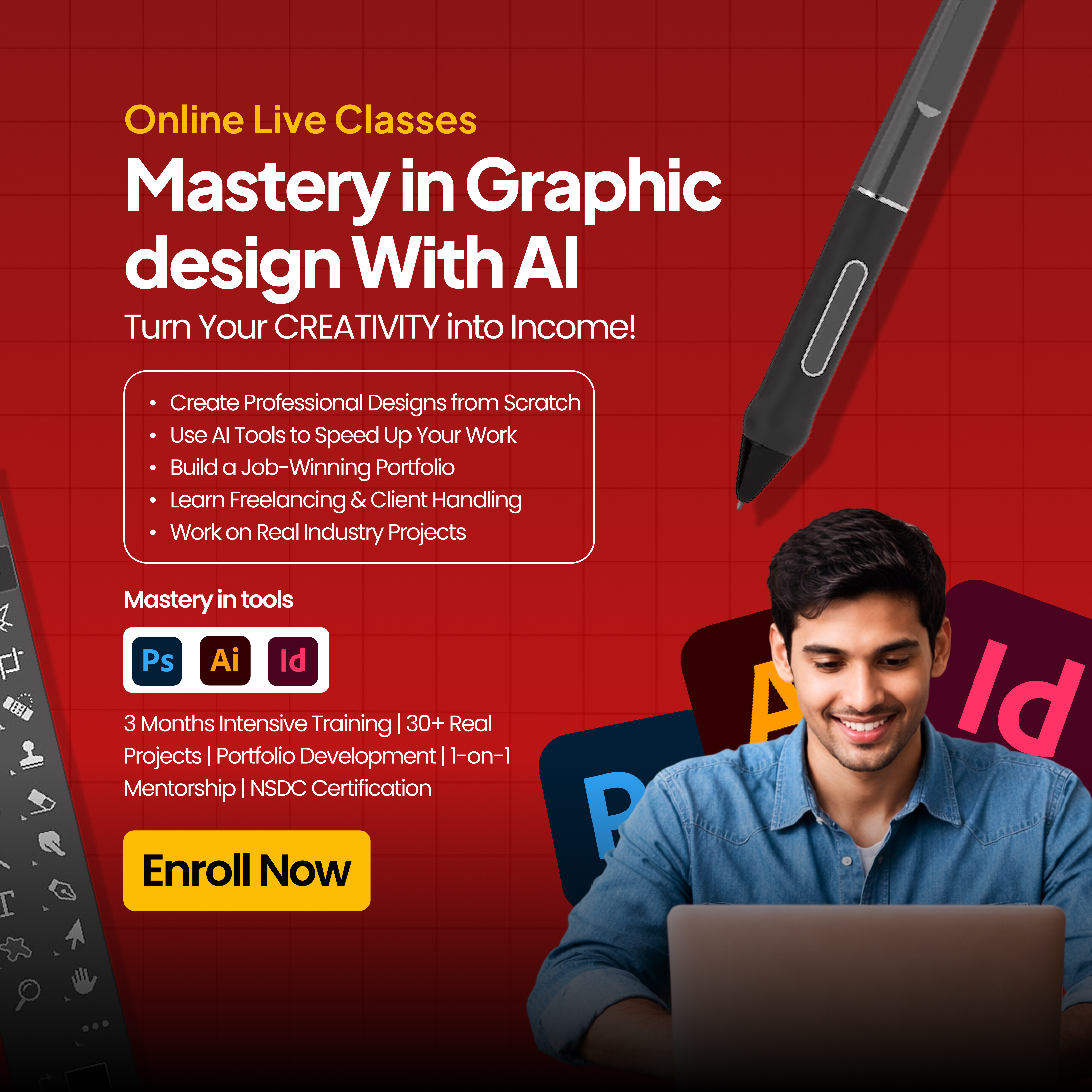 Red & White Skill Education Facebook ad