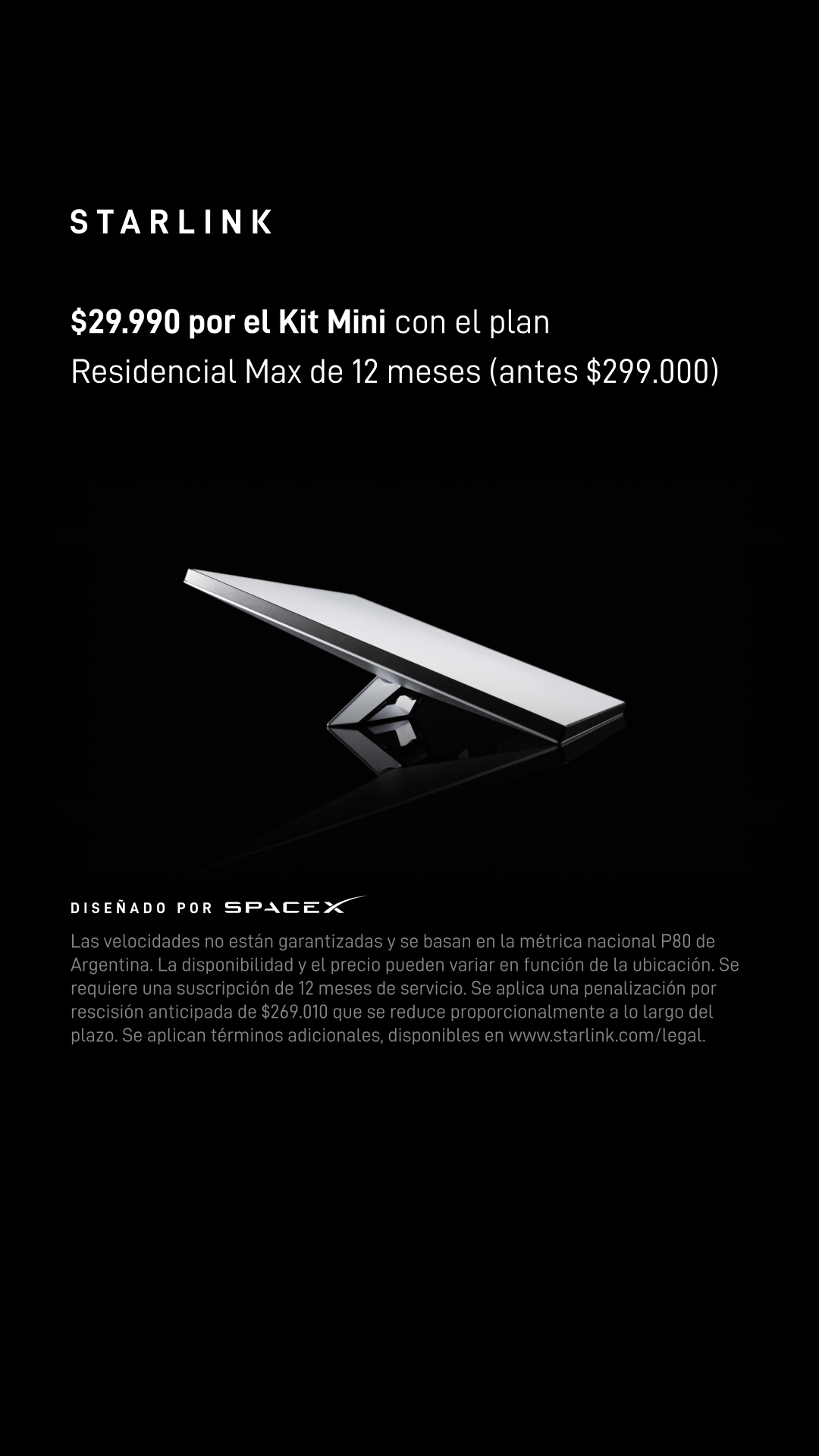 Starlink Facebook ad: Pedir ahora
