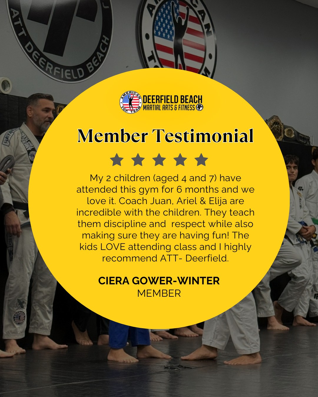 American Top Team Deerfield Facebook ad: Future black belts getting their start at ATT…