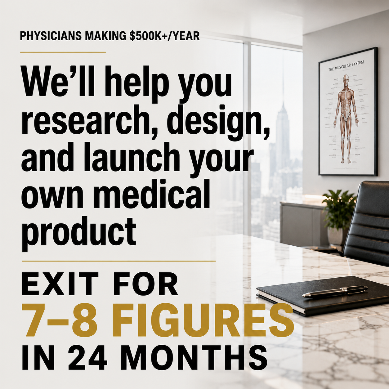 Andrew Lees Facebook ad: Research, Design & Launch Your Own 7-8 Figure Medical…