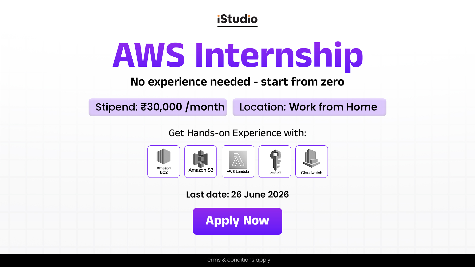 Internship Studio Facebook ad from Jun 5, 2026