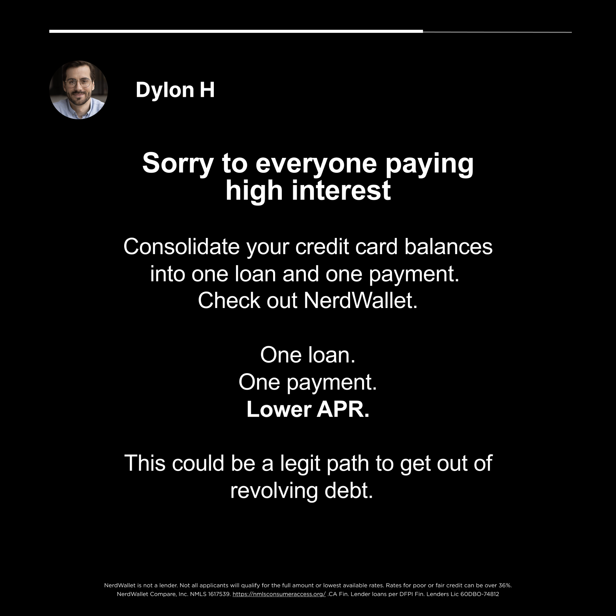 NerdWallet Facebook ad