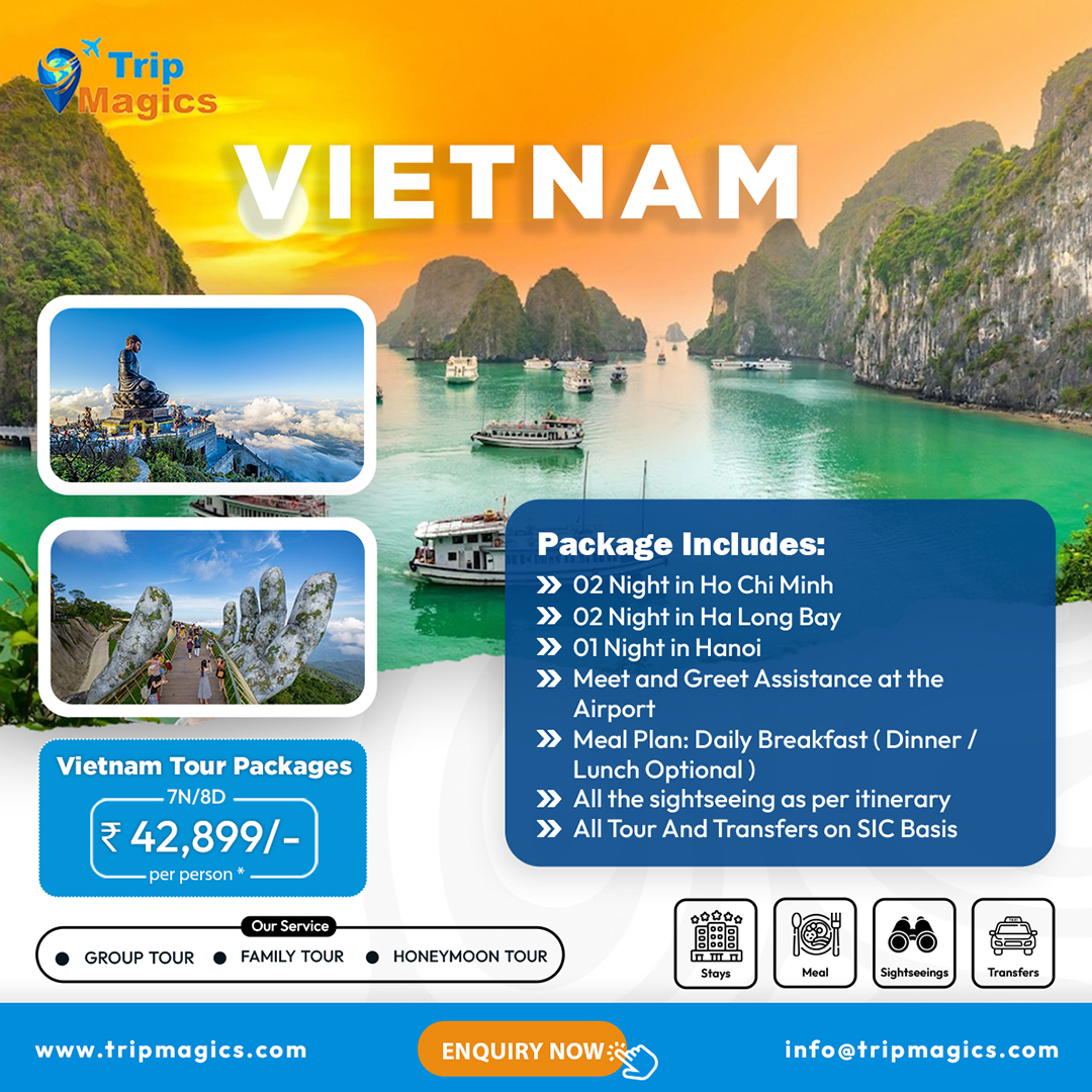 Trip Magics India Facebook ad: Premium Vietnam 7N/8D Holiday Special Package ₹1,00,000…