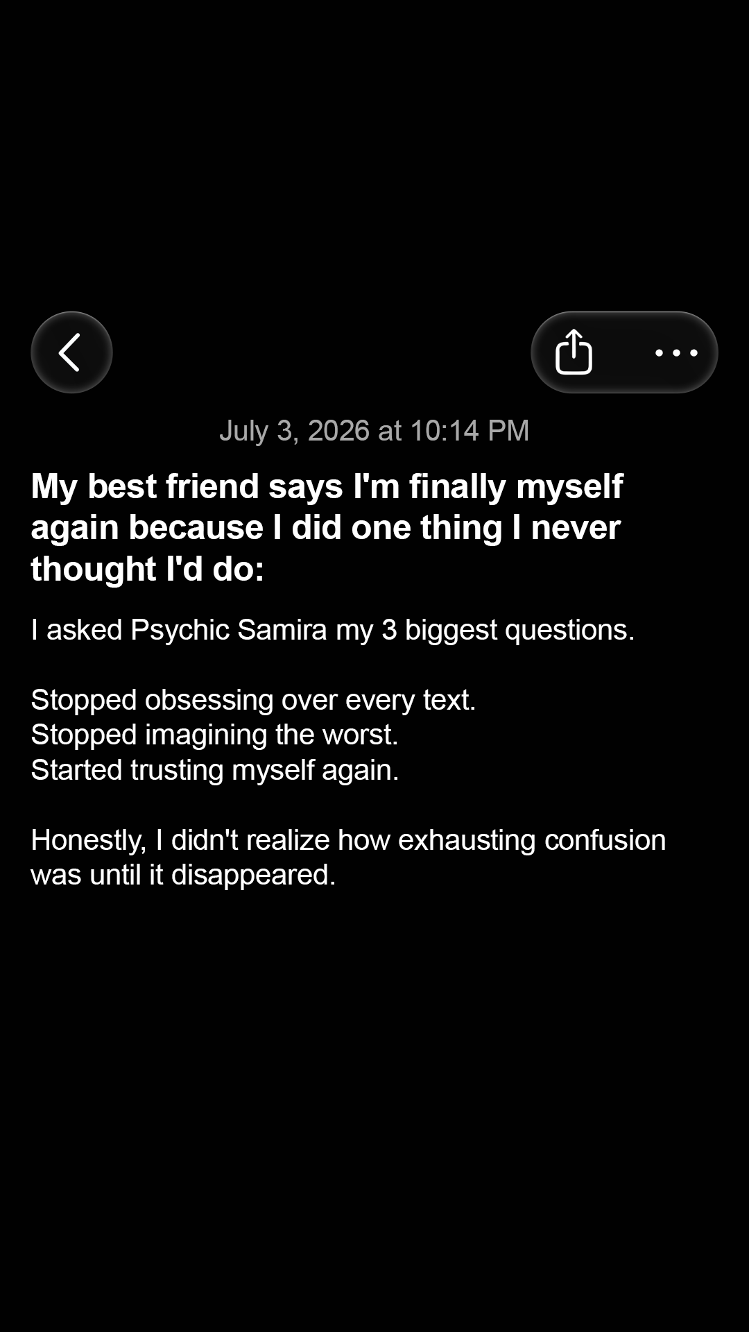 Psychic Samira Facebook ad