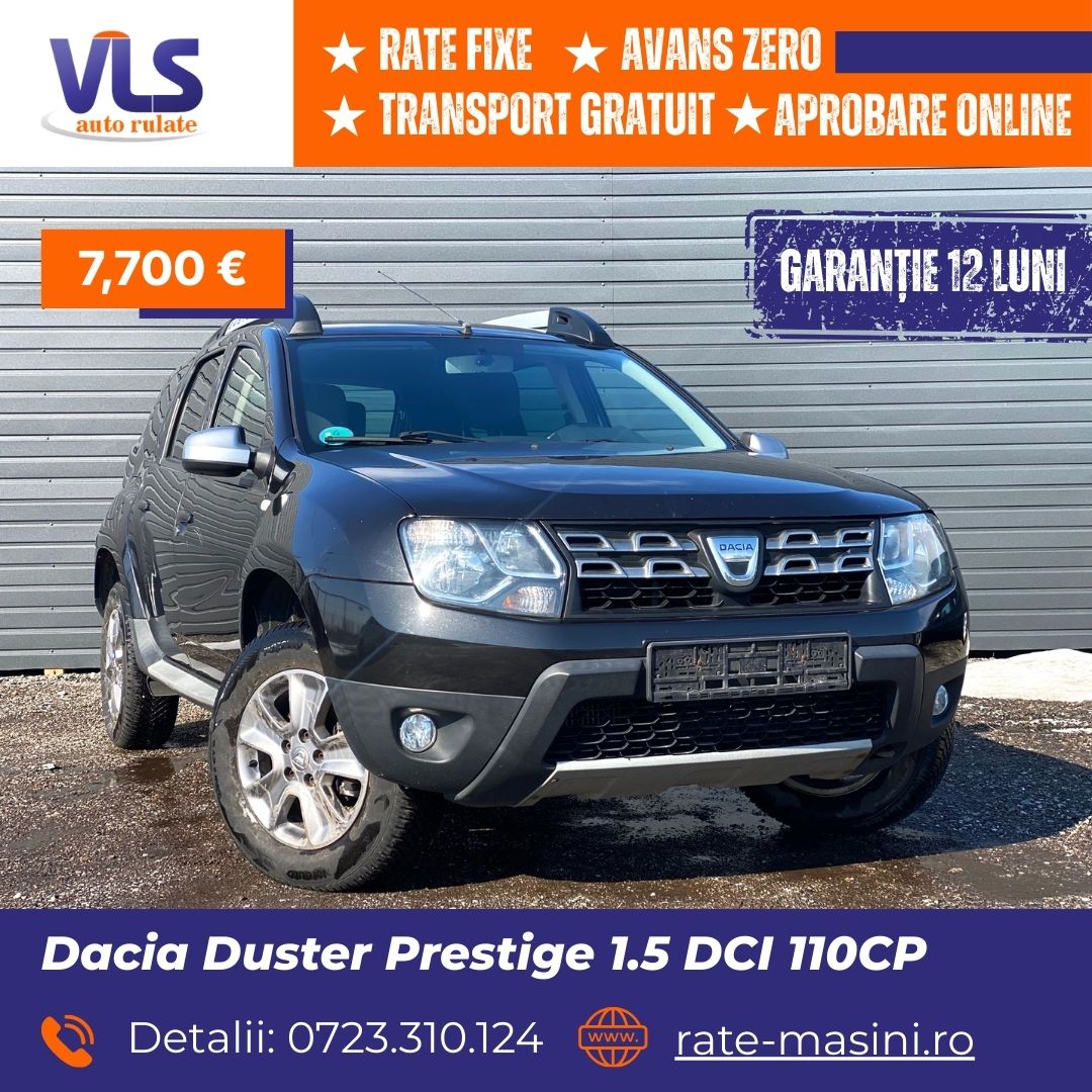 VLS Auto Romania - Vanzari Auto in Rate Facebook ad: Dacia Duster Prestige • 1.5 DCI • 110CP • 2014 • 207.000…