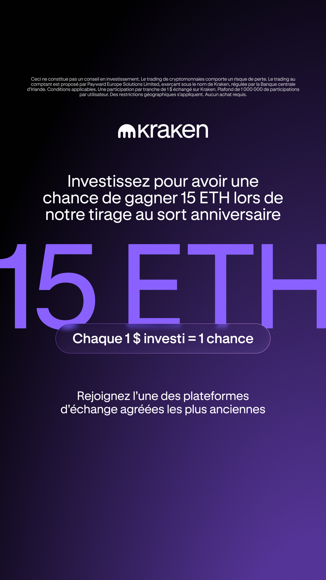 Kraken Digital Asset Exchange Facebook ad