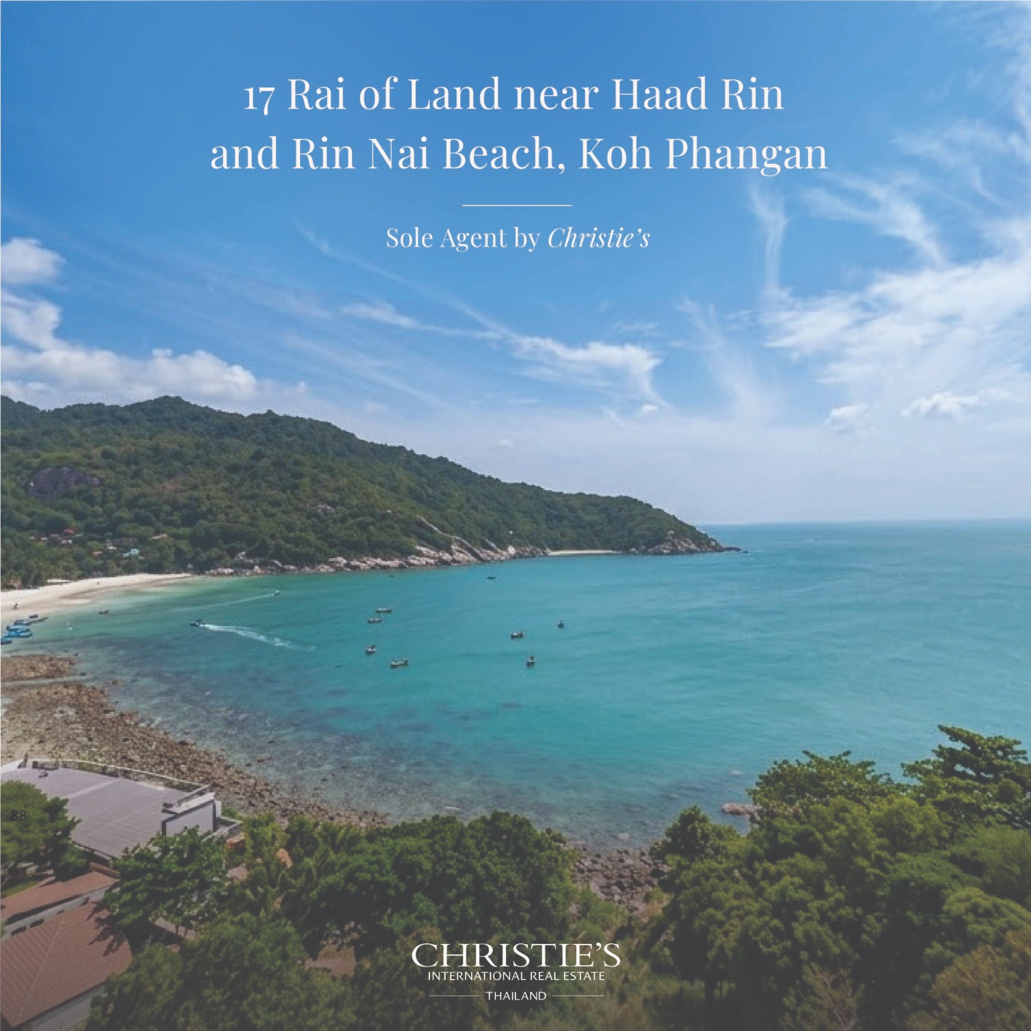 Christie’s International Real Estate Thailand Facebook ad: FOR SALE - Prime hillside land for sale near Haad Rin &…