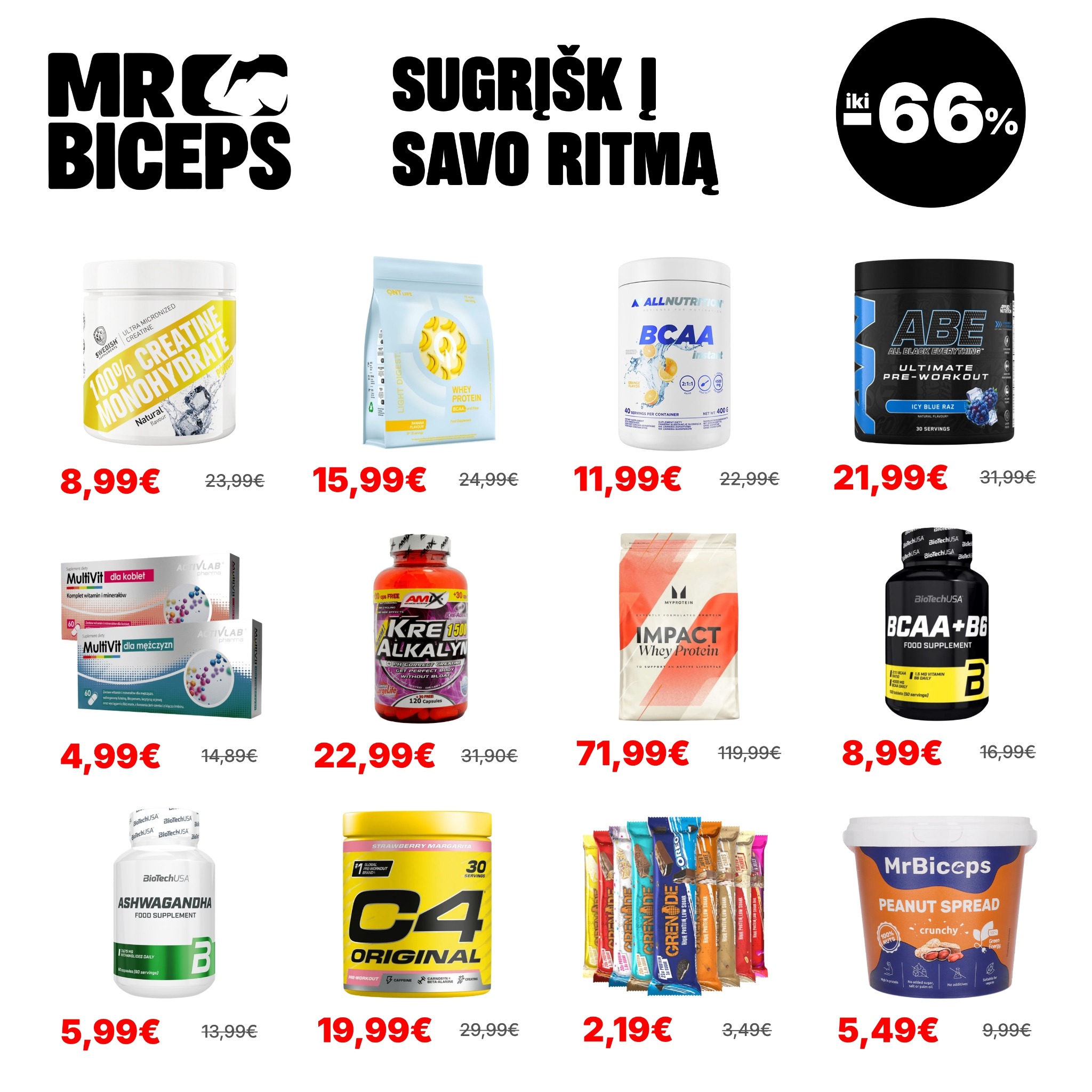 MrBiceps - Maisto Papildai Facebook ad: Sugrįžk į savo ritmą