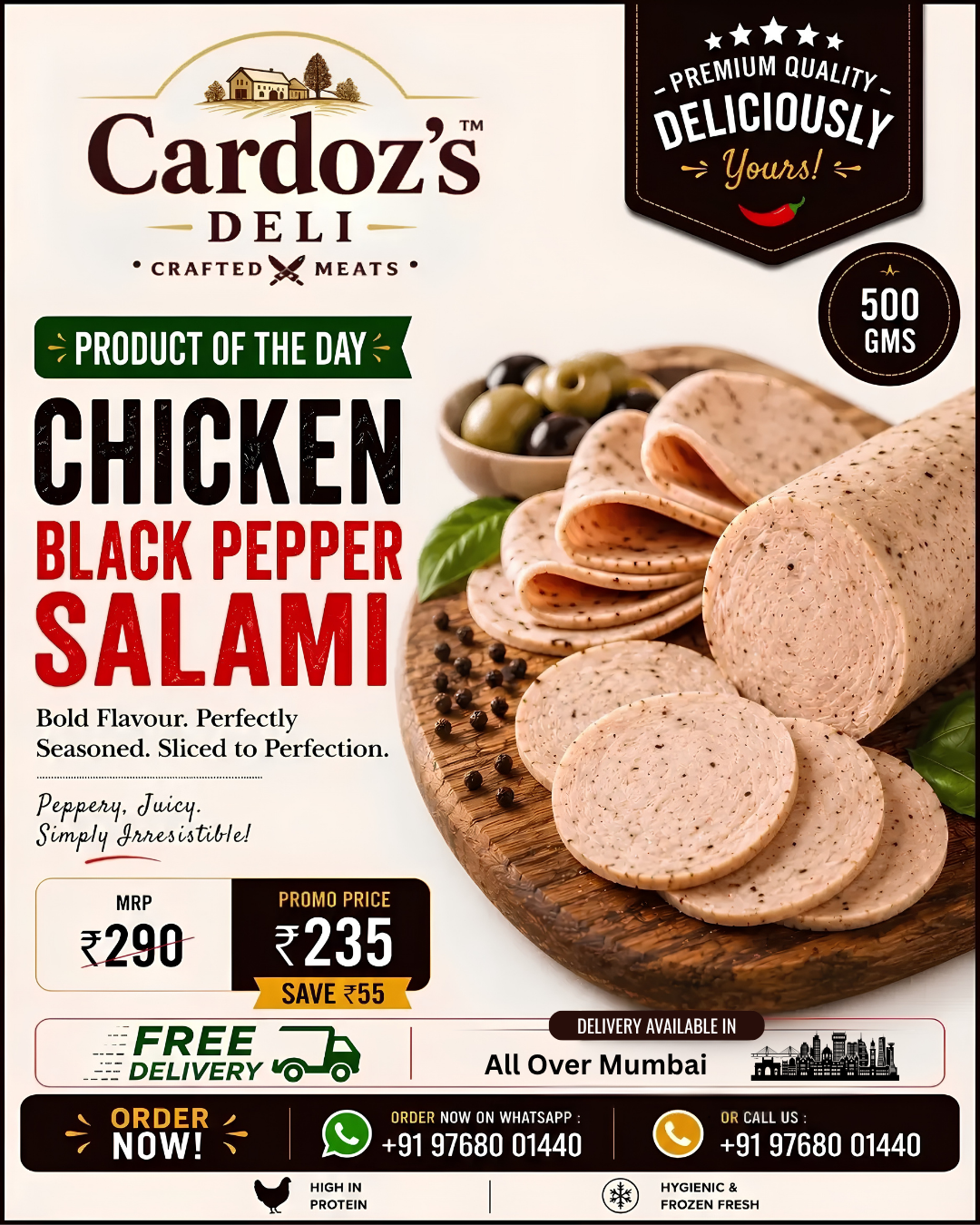 Cardozsdeli Facebook ad: Premium Chicken Delicacies Delivered Fresh Across Mumbai!