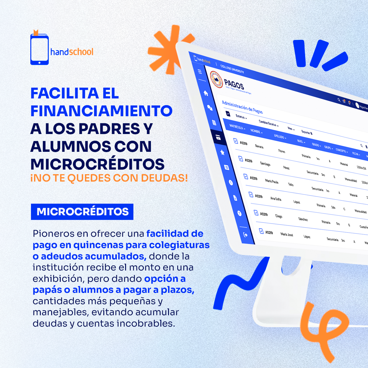 Handschool Facebook ad: App para colegios