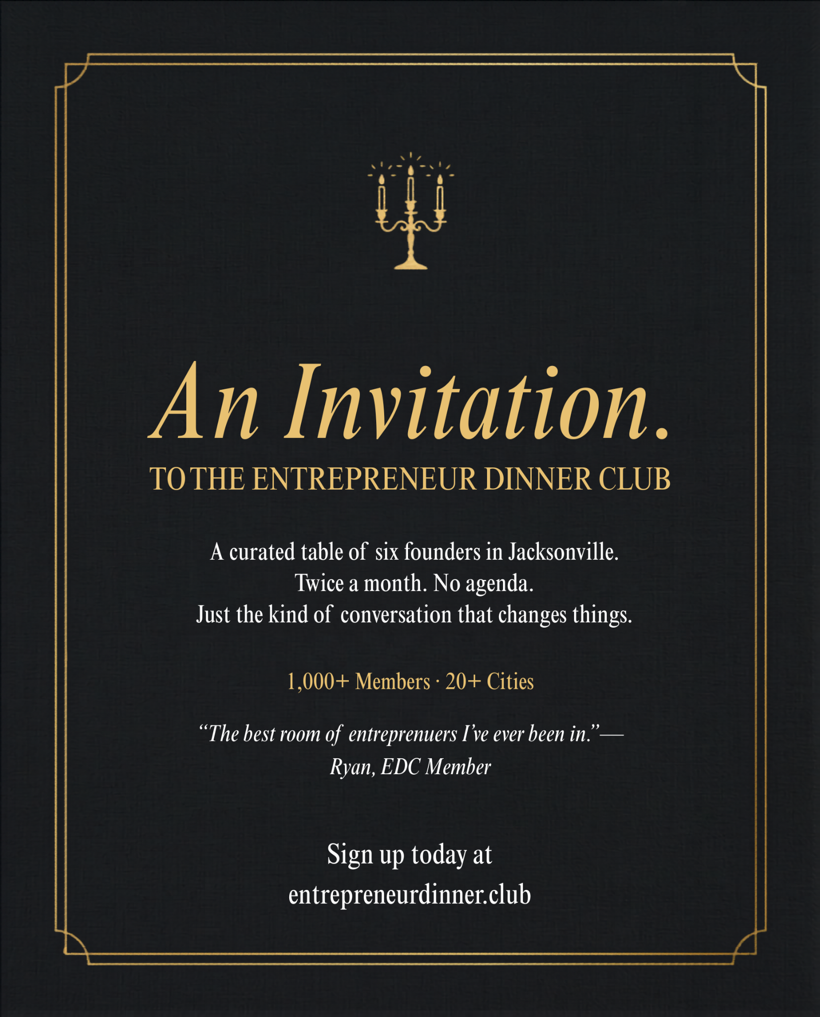 Entrepreneur Dinner Club Facebook ad