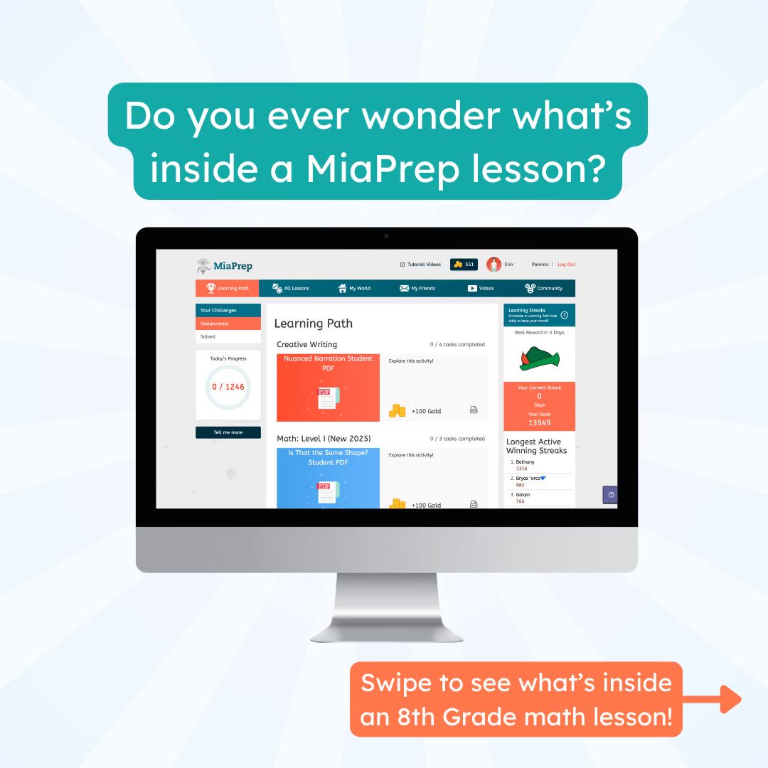 MiaPrep Learning Facebook ad: Homeschool Your Way with MiaPrep