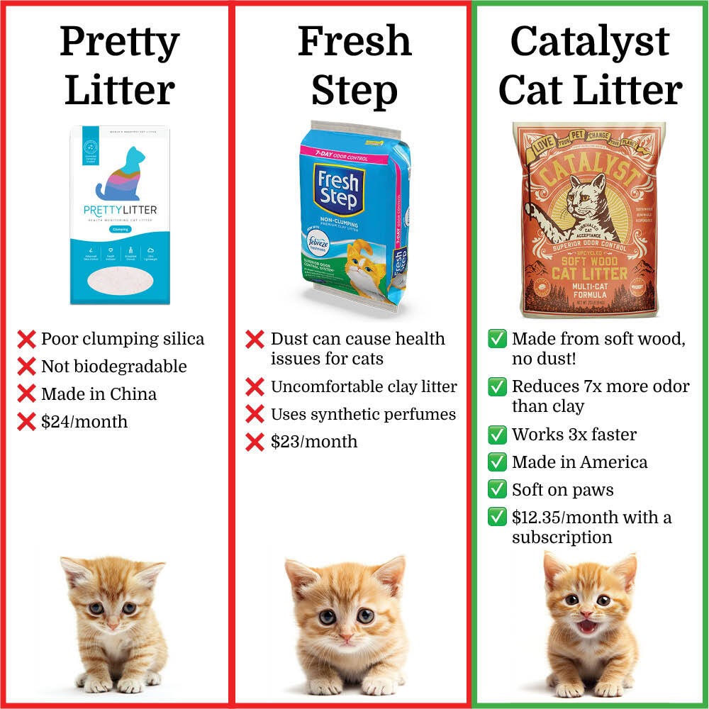 Catalyst Pet Natural Litter Facebook ad from May 12, 2025