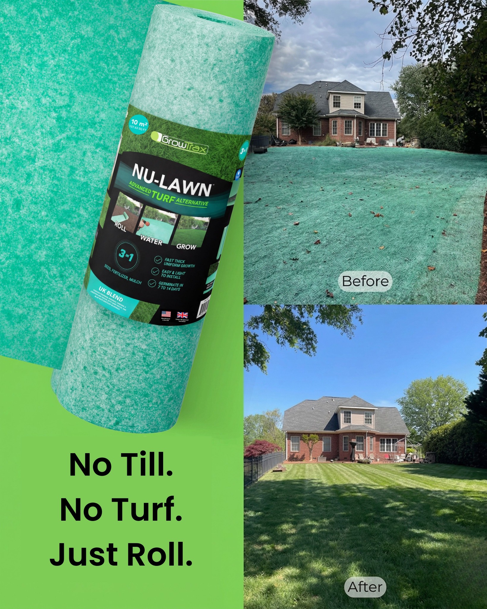 H2O Facebook ad: Get a Lush Green Lawn That's the Envy of Your Neighbours!
