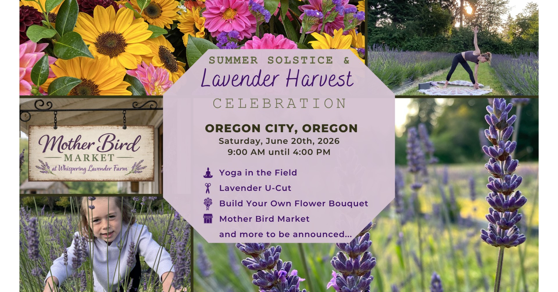 Whispering Lavender Farm Facebook ad: Lavender Harvest Celebration