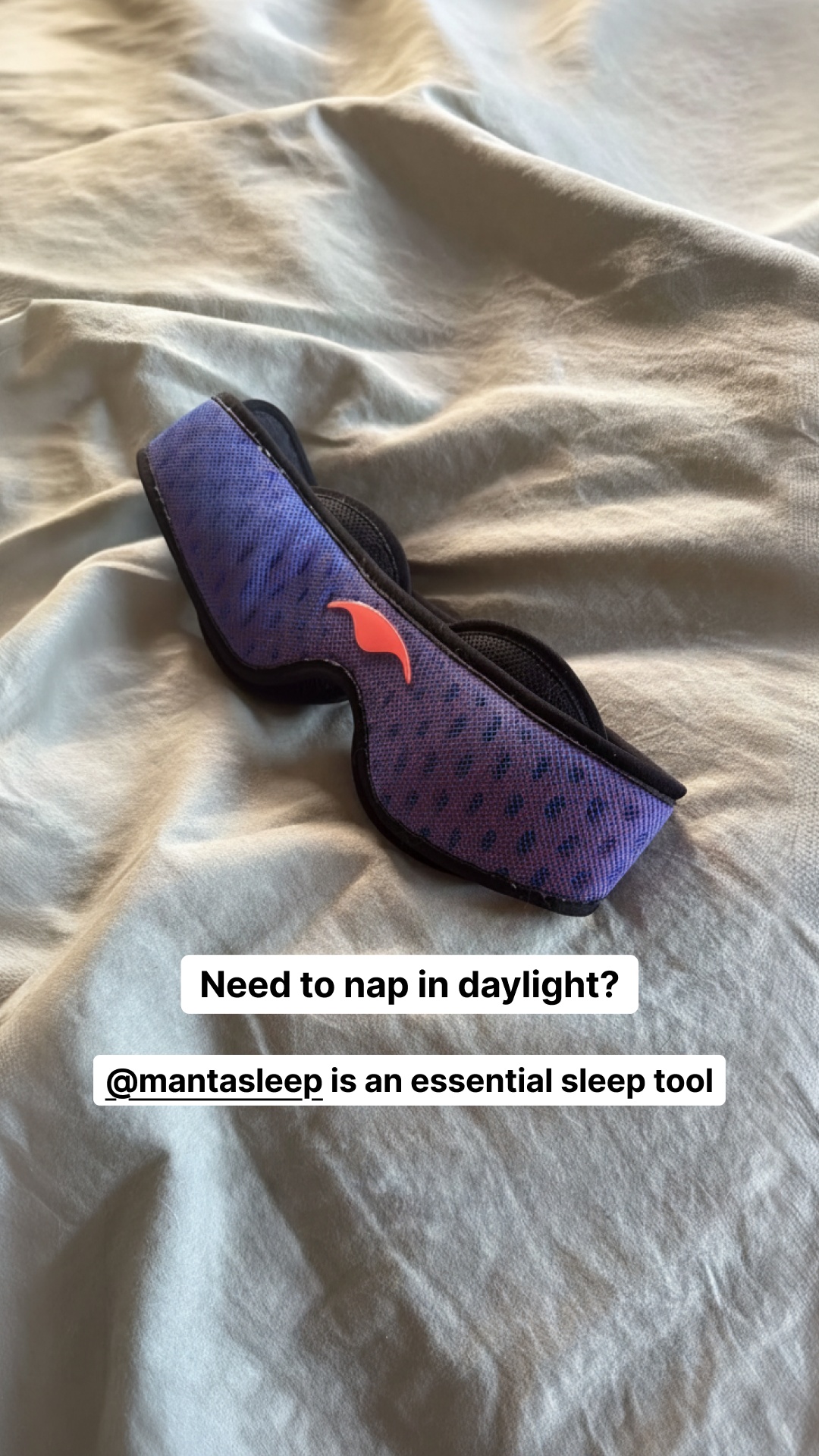 Manta Sleep Facebook ad: Better Naps Start in 100% Darkness