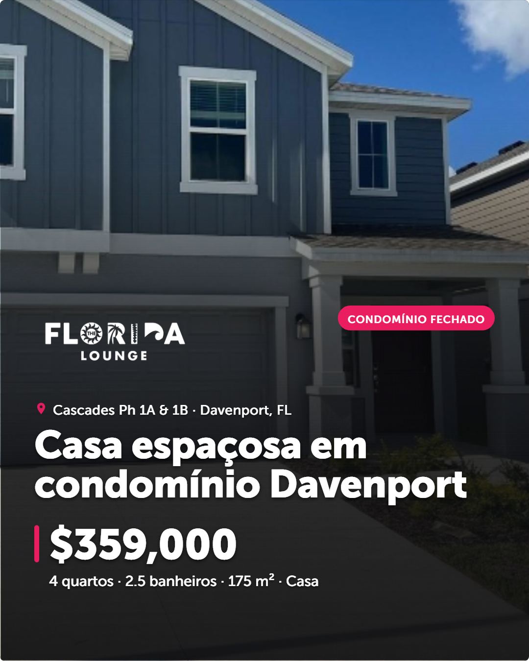The Florida Lounge Facebook ad: Casa nova na Flórida por US$ 359 mil