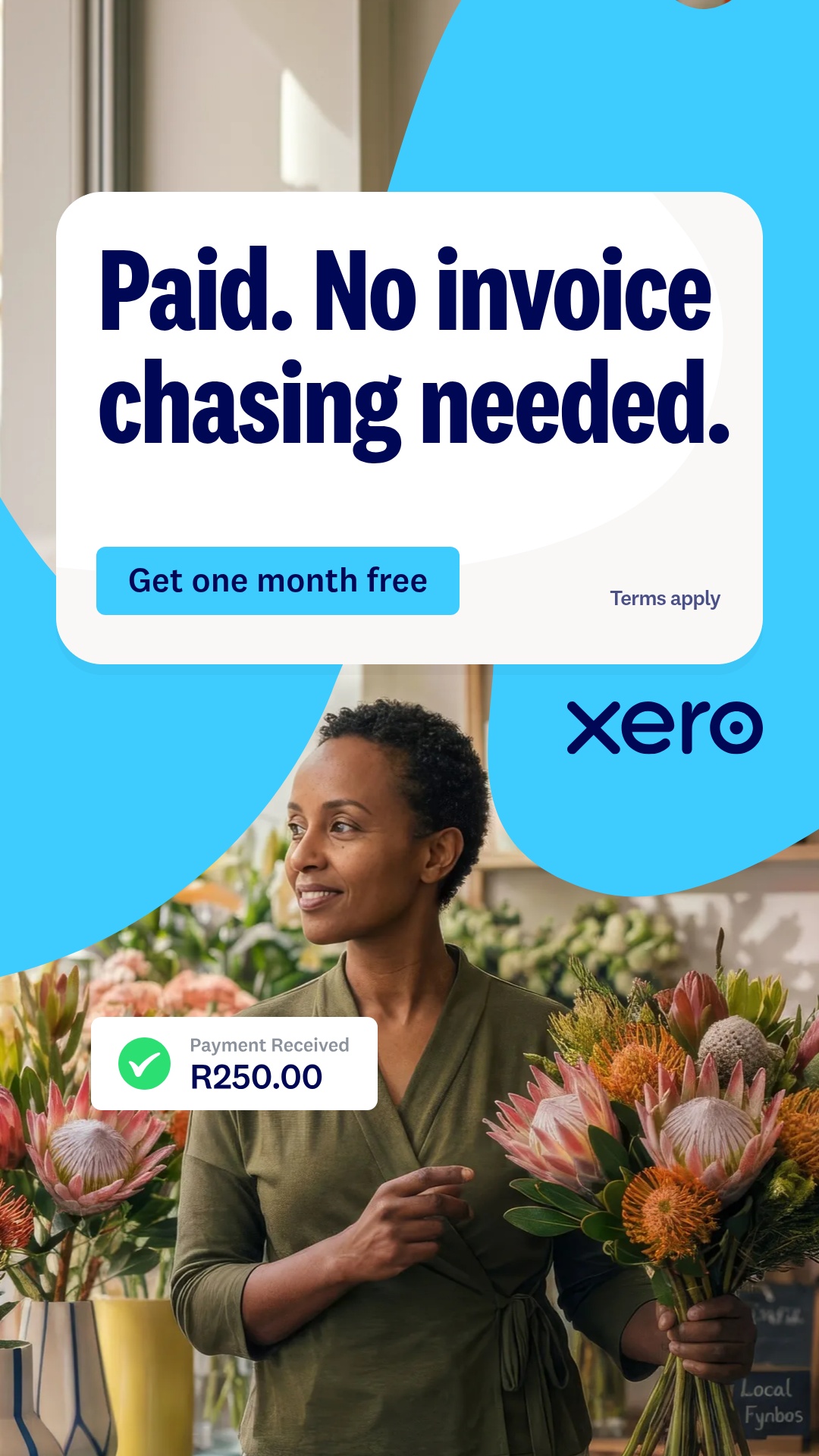 Xero Facebook ad: Payment without the fuss.