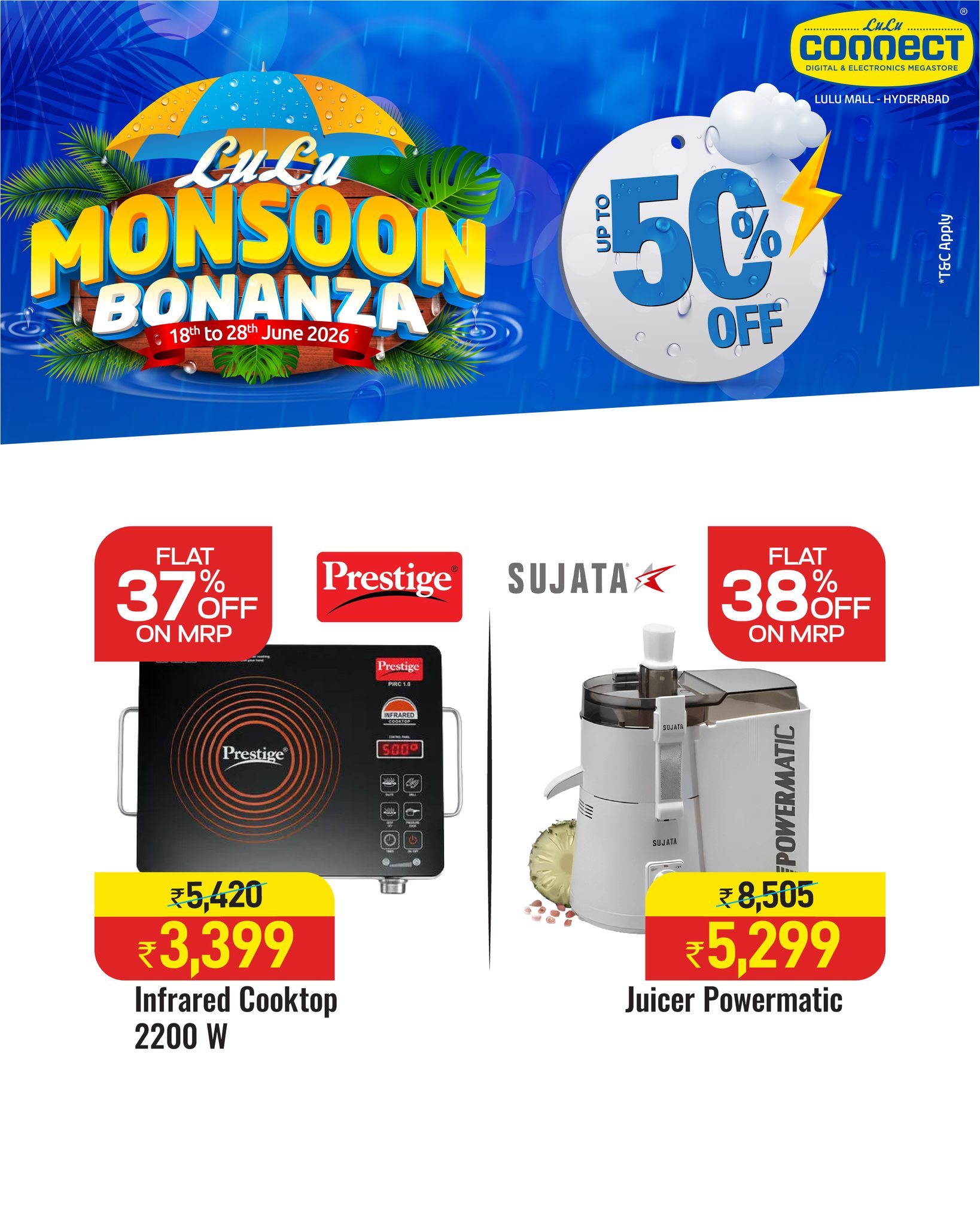 LuLu Hypermarket Hyderabad Facebook ad: Upgrade your tech this monsoon!