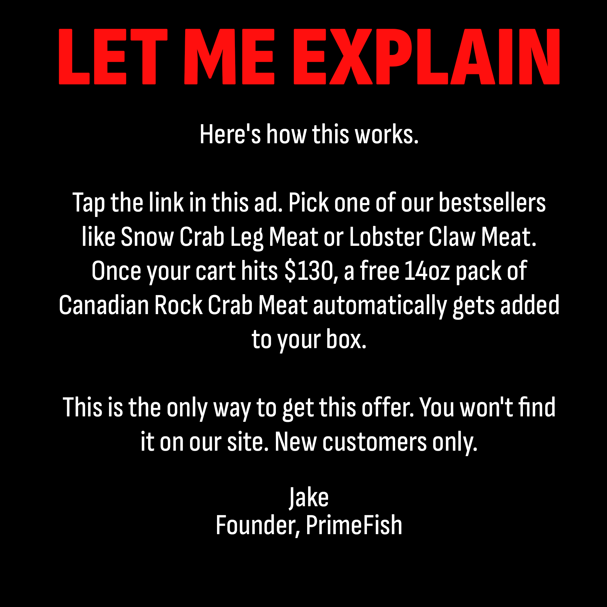 PrimeFish Seafood Co. Facebook ad