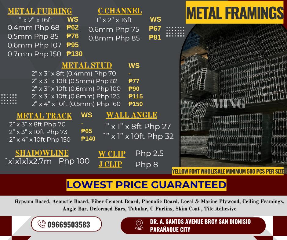 LBF Trading Ceiling Boards & Framings Facebook ad: THANK YOU FOR TRUSTING MING ENTERPRISE