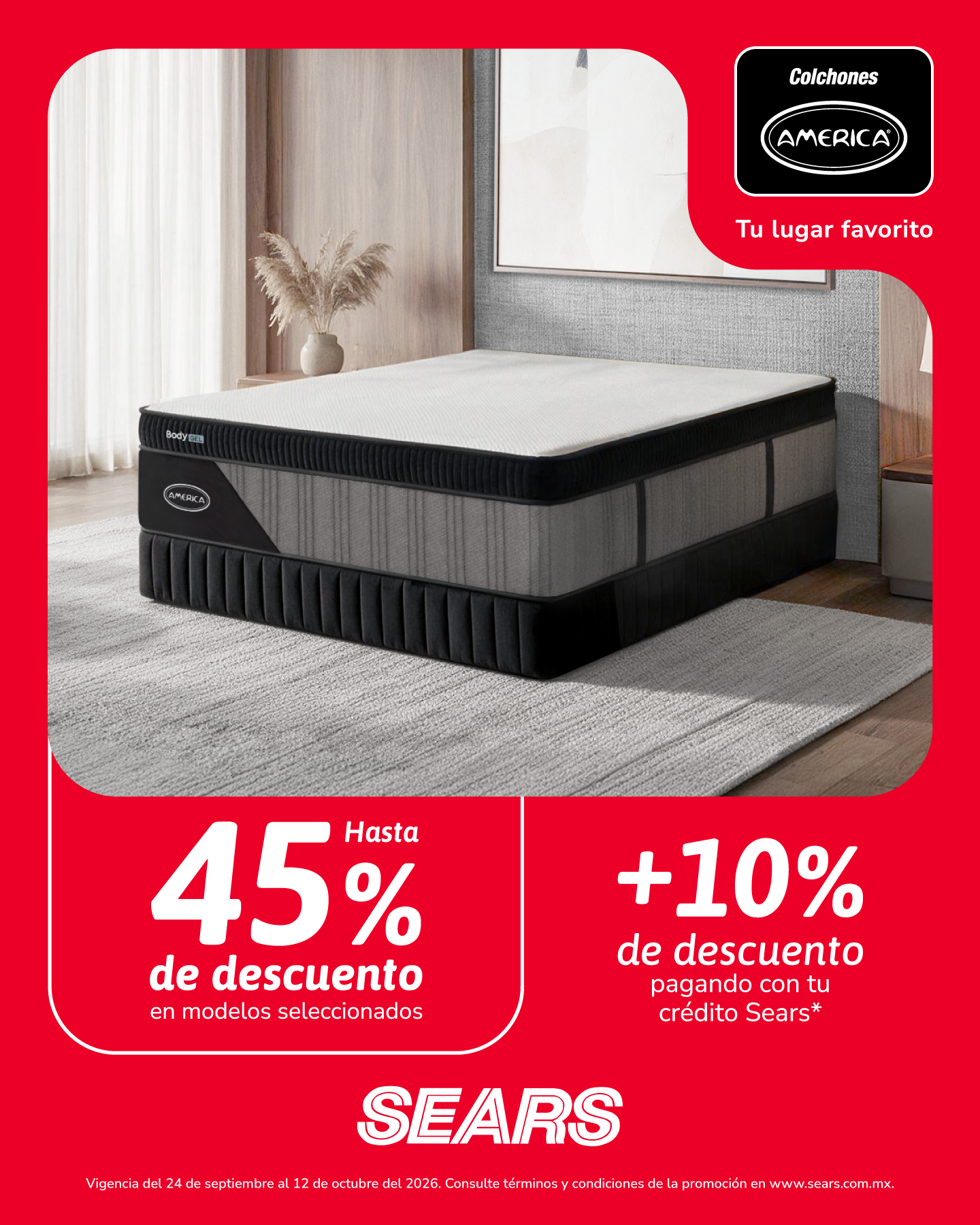 Colchones América Facebook ad: Colchones América en Sears