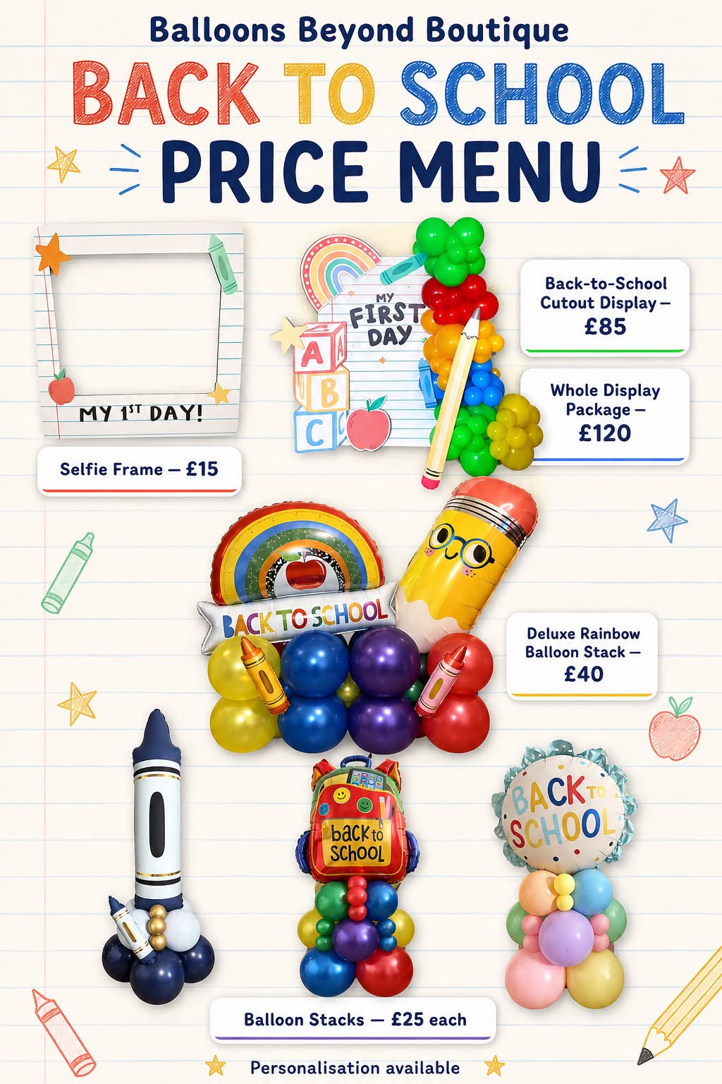 Balloons beyond boutique Facebook ad