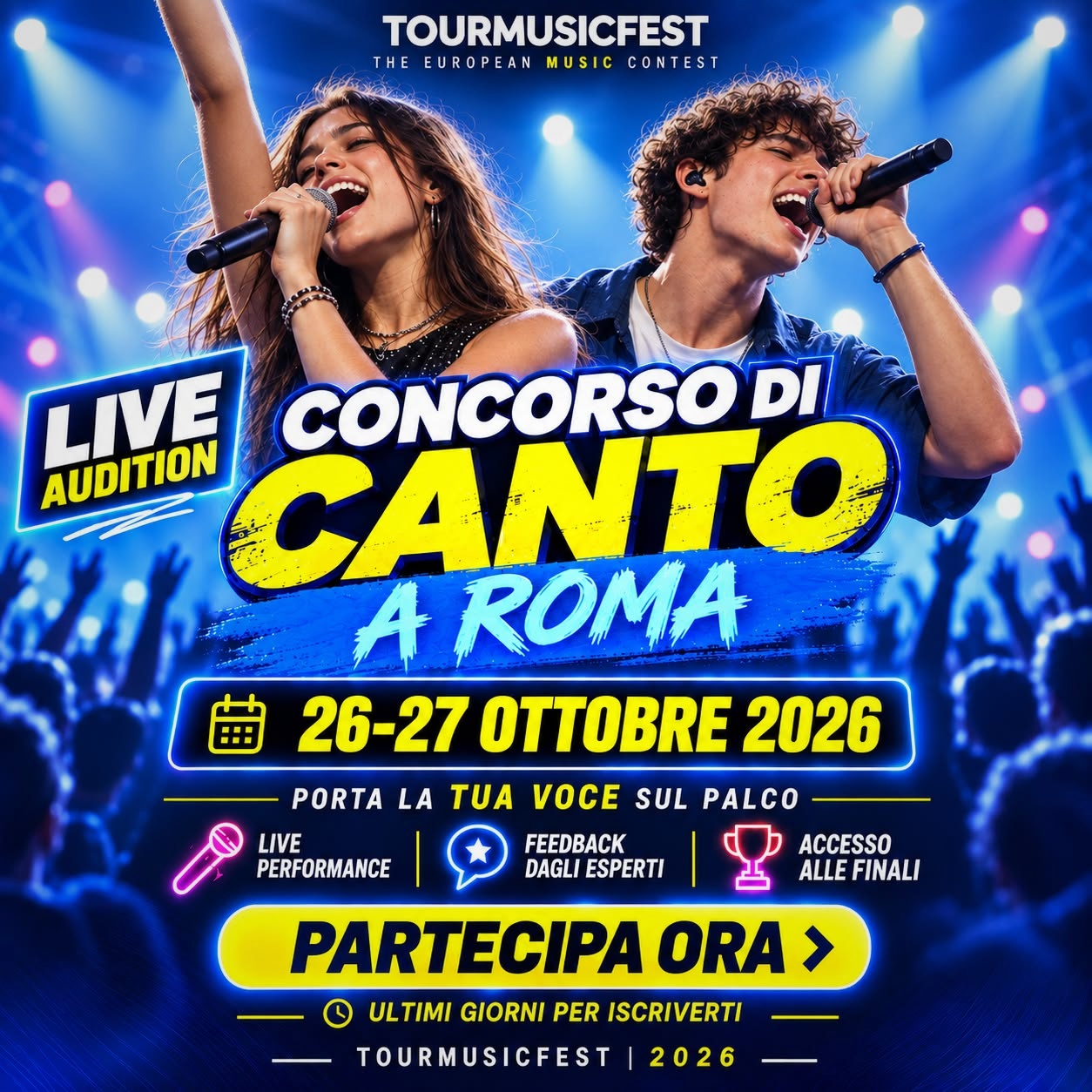 Tour Music Fest Facebook ad: Canti? Casting a Roma