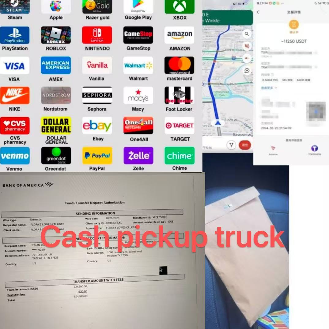 Gift cards, wire transfers, cash pickups Facebook ad: gift card, wire transfer, contact me.