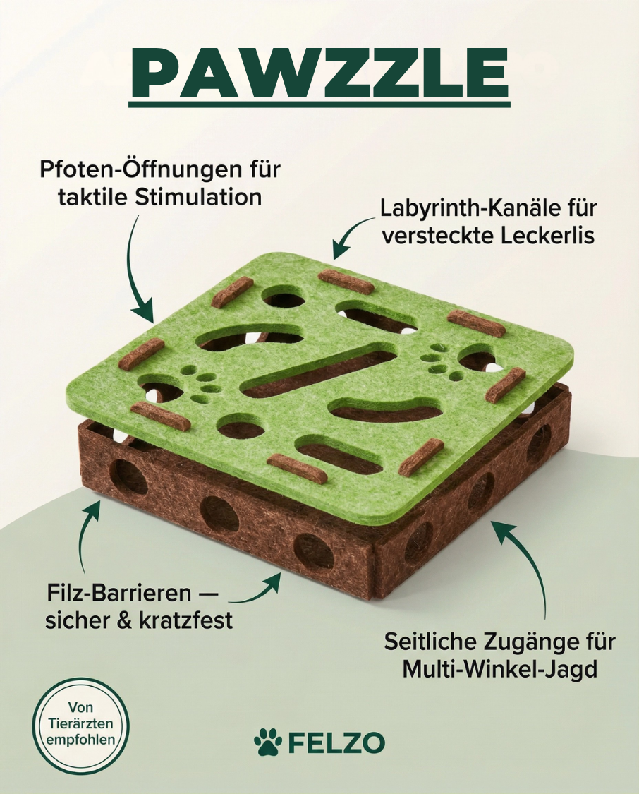 Felzo Facebook ad: Deine Katze braucht kein neues Spielzeug. Sie braucht das…