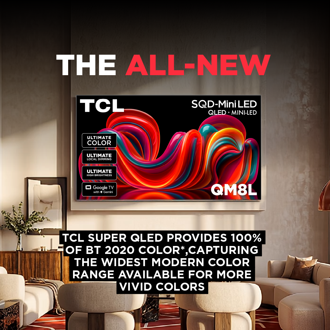 TCL Electronics Facebook ad: See every detail with stunning clarity, from the…