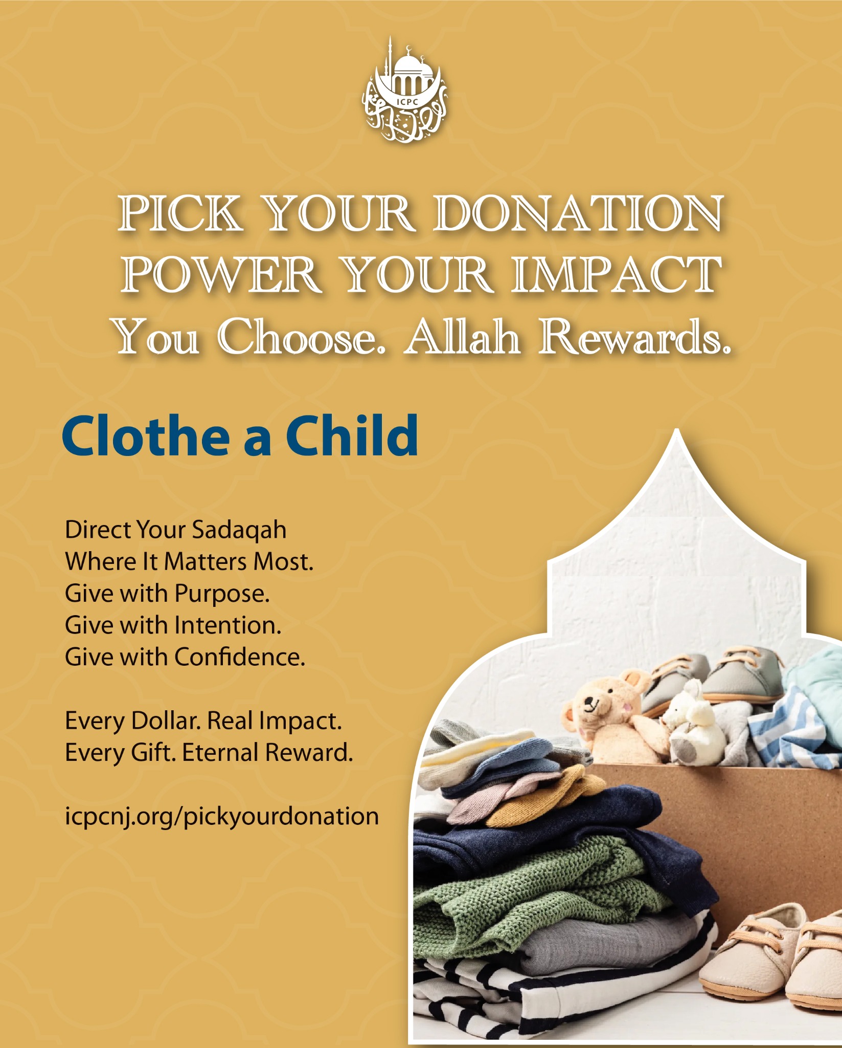 Islamic Center of Passaic County - ICPC Facebook ad: Earn Eternal Barakah Through Giving