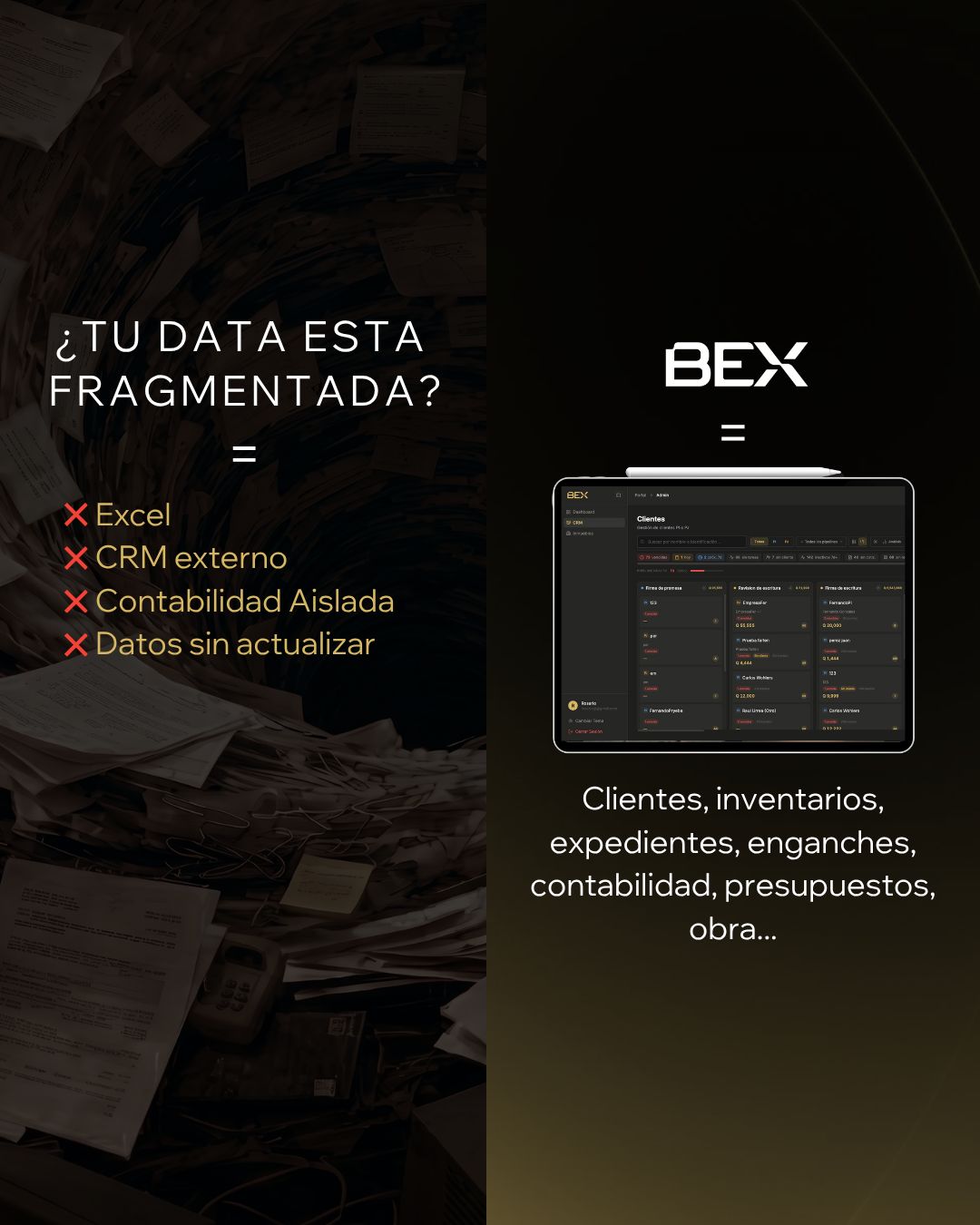Bex Proptech Guatemala Facebook ad: ¿Tu data está fragmentada?