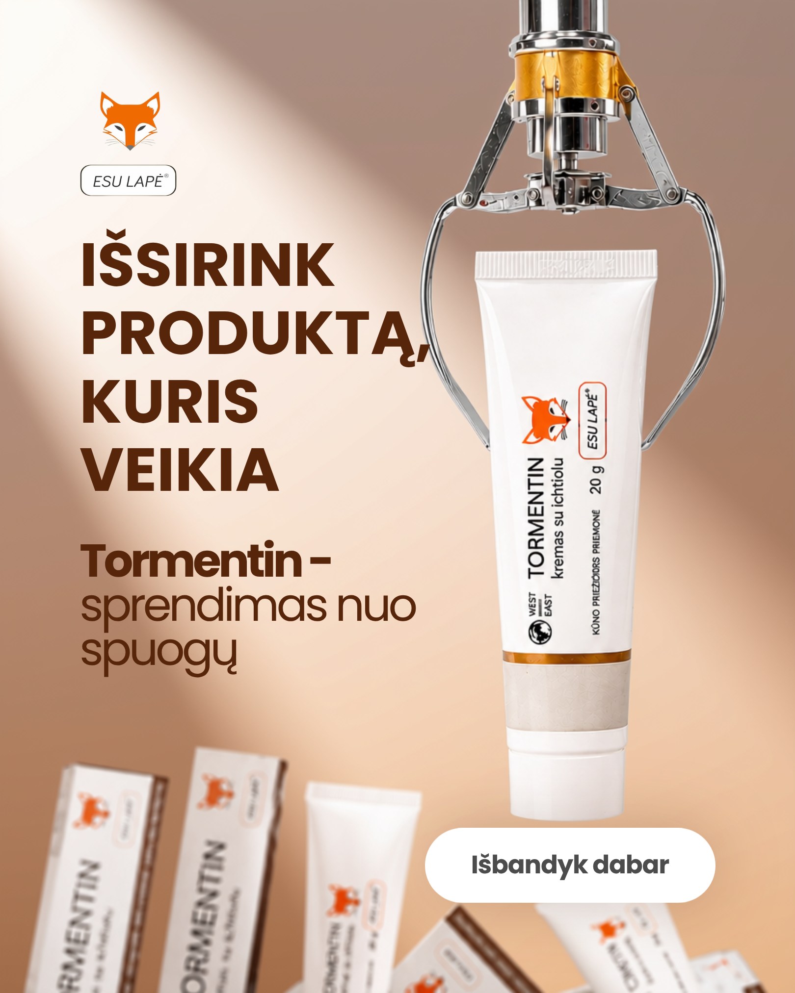 Esu Lapė kosmetika Facebook ad