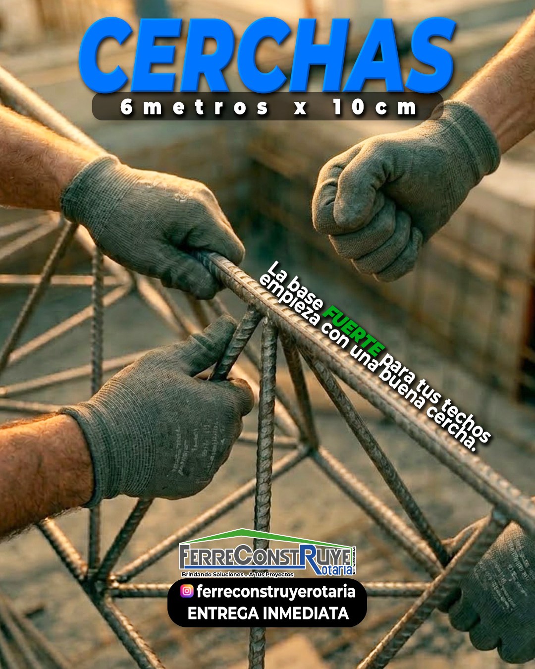 FerreConstruye Rotaria Facebook ad: Las cerchas de 10 cm x 6 metros…