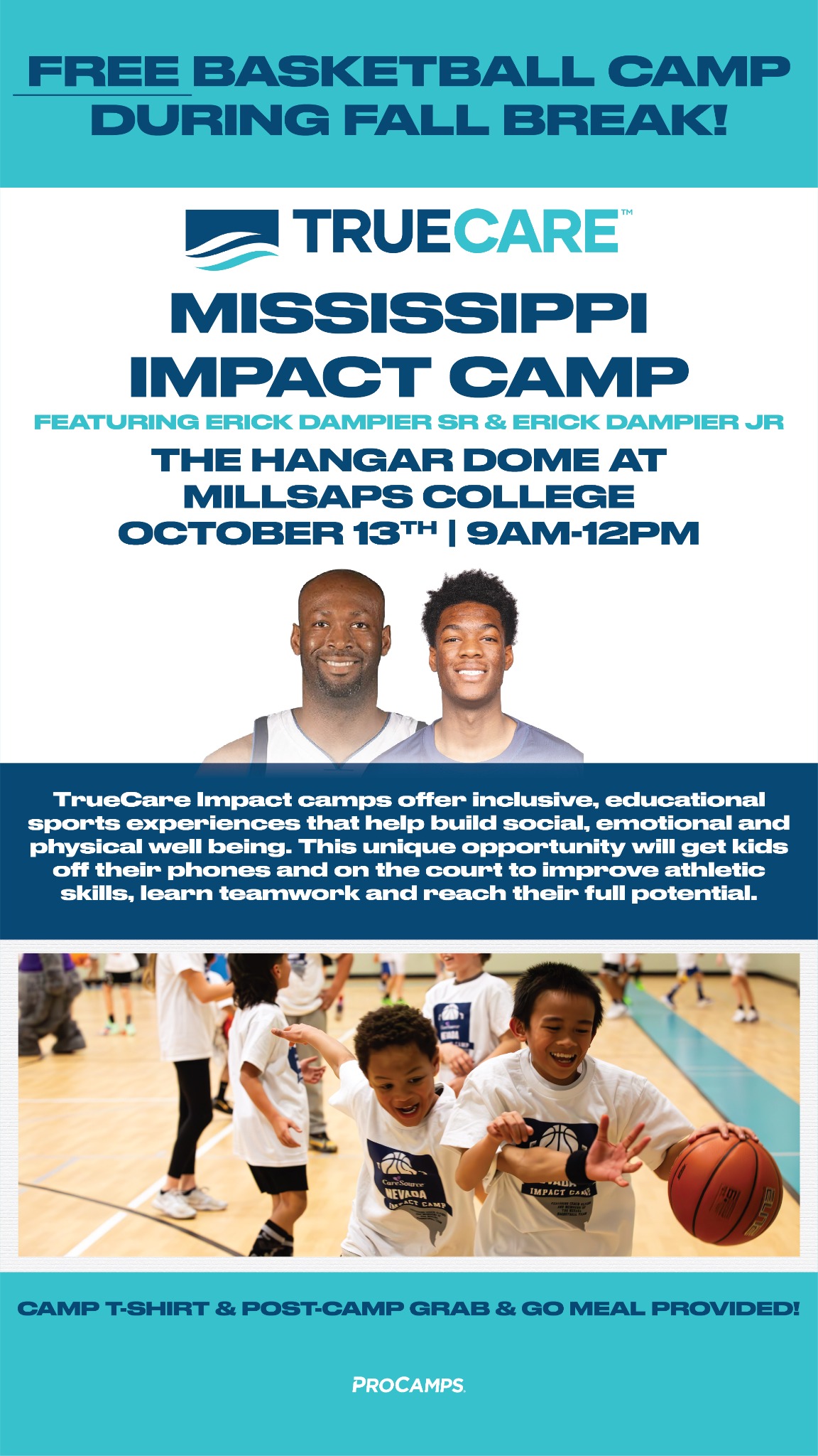 ProCamps Facebook ad: FREE Mississippi Impact Basketball Camp