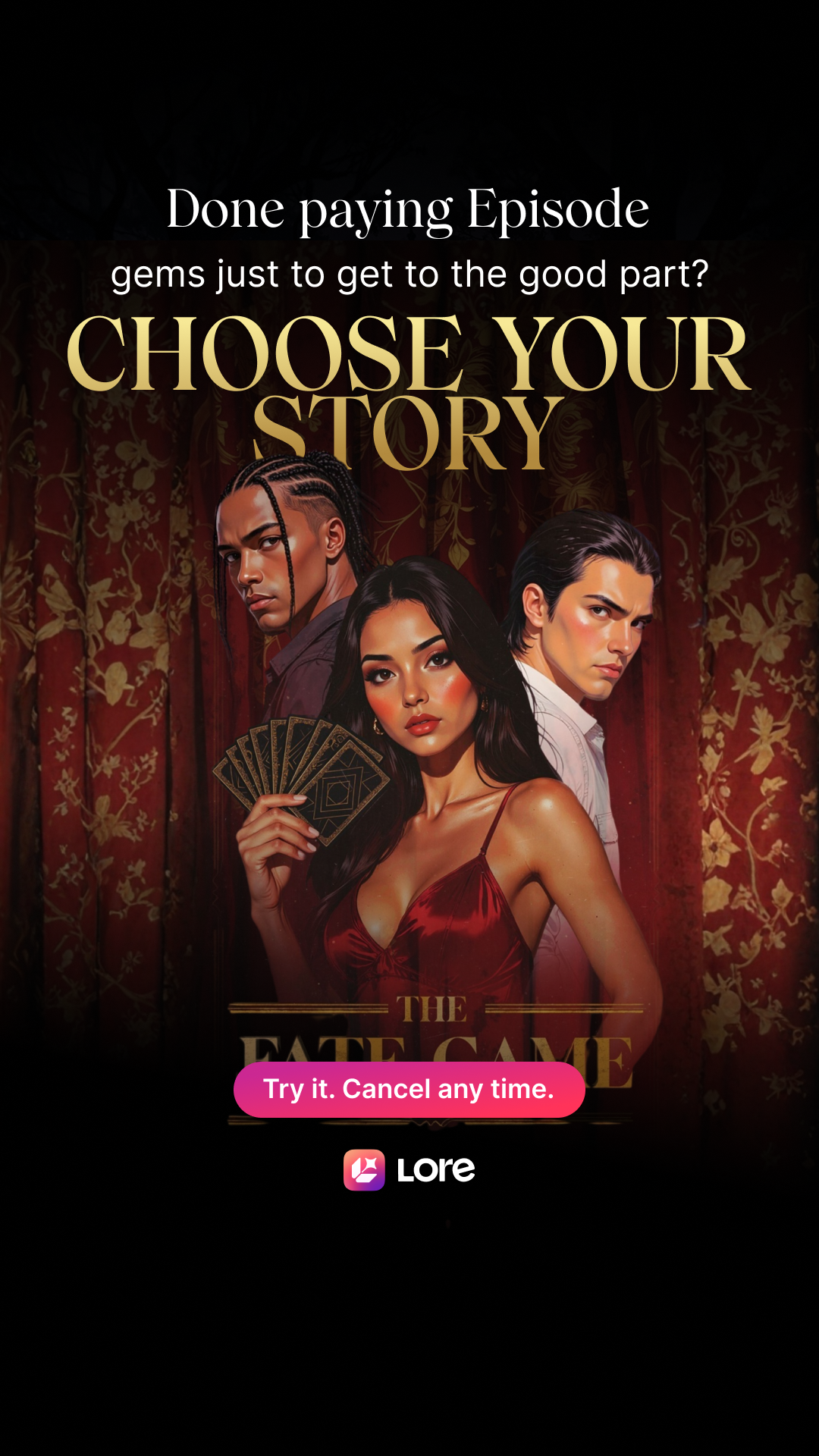 Lore: Interactive Stories Facebook ad