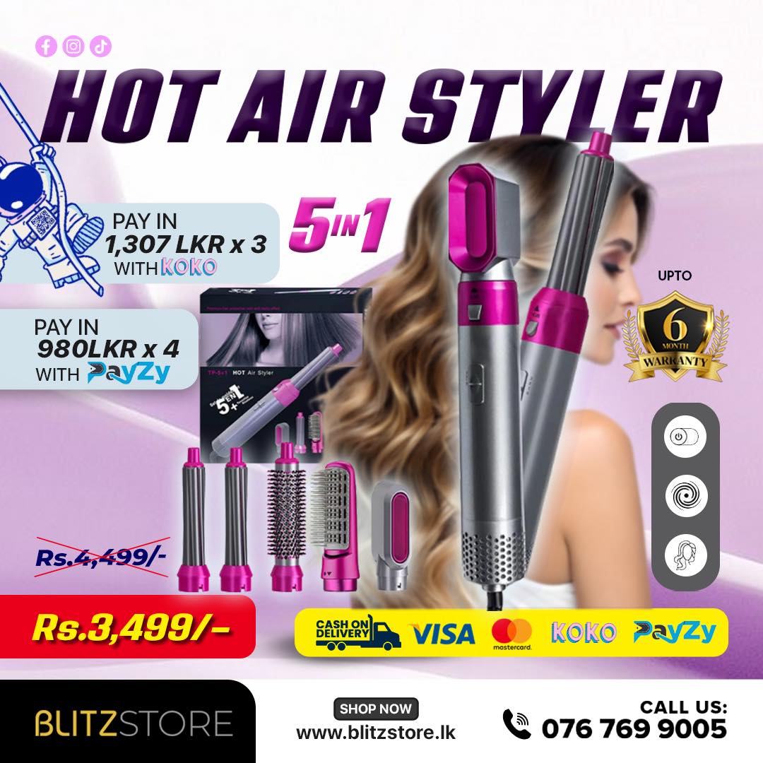BLITZ STORE Facebook ad: ඔයගේ කොන්ඩෙ කැමති වෙලාවට STRAIGHT කරන්නයි, CURl කරන්නයි…