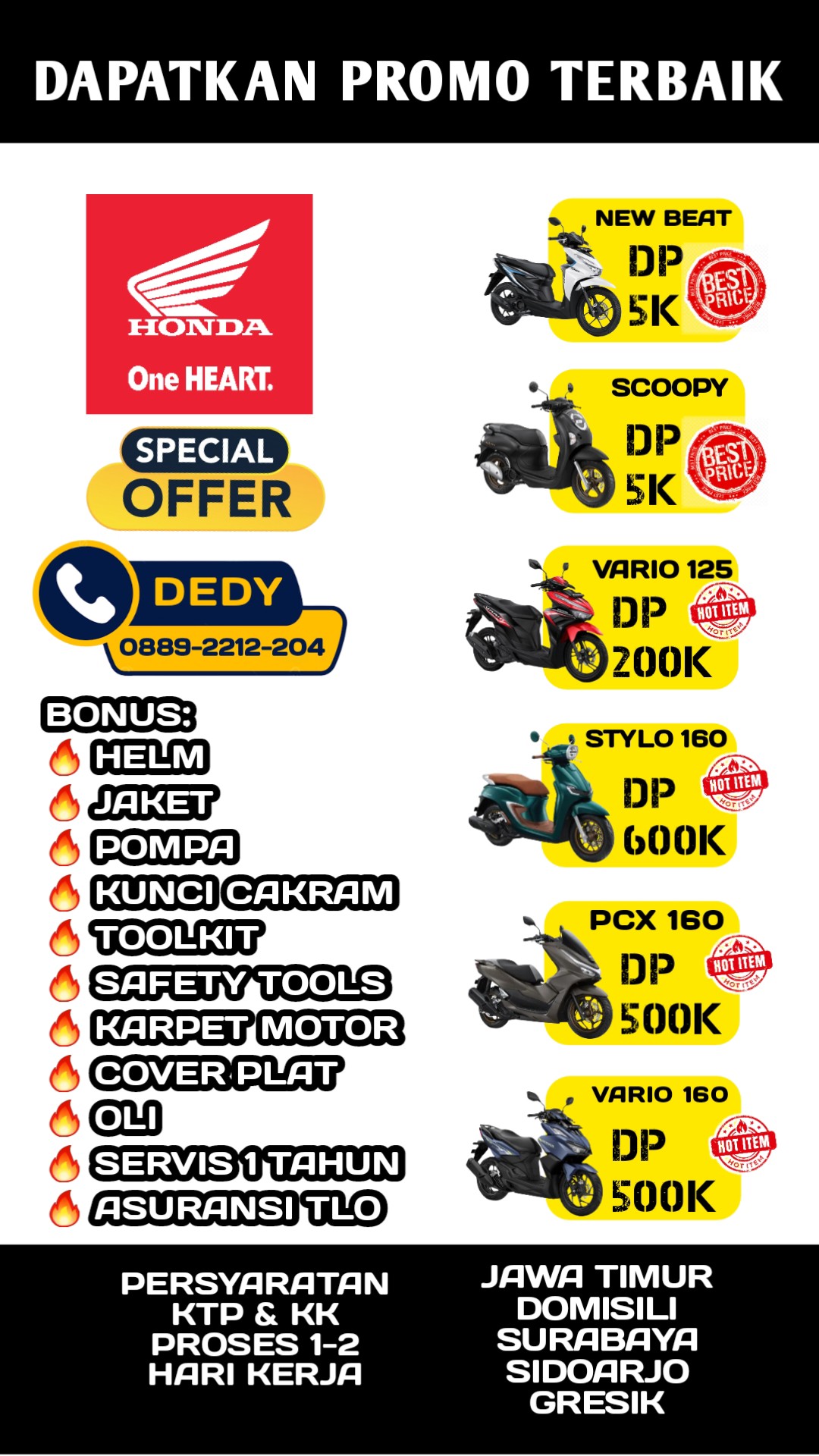 Honda MPM Facebook ad: PROMO HONDA ANAK MUDA