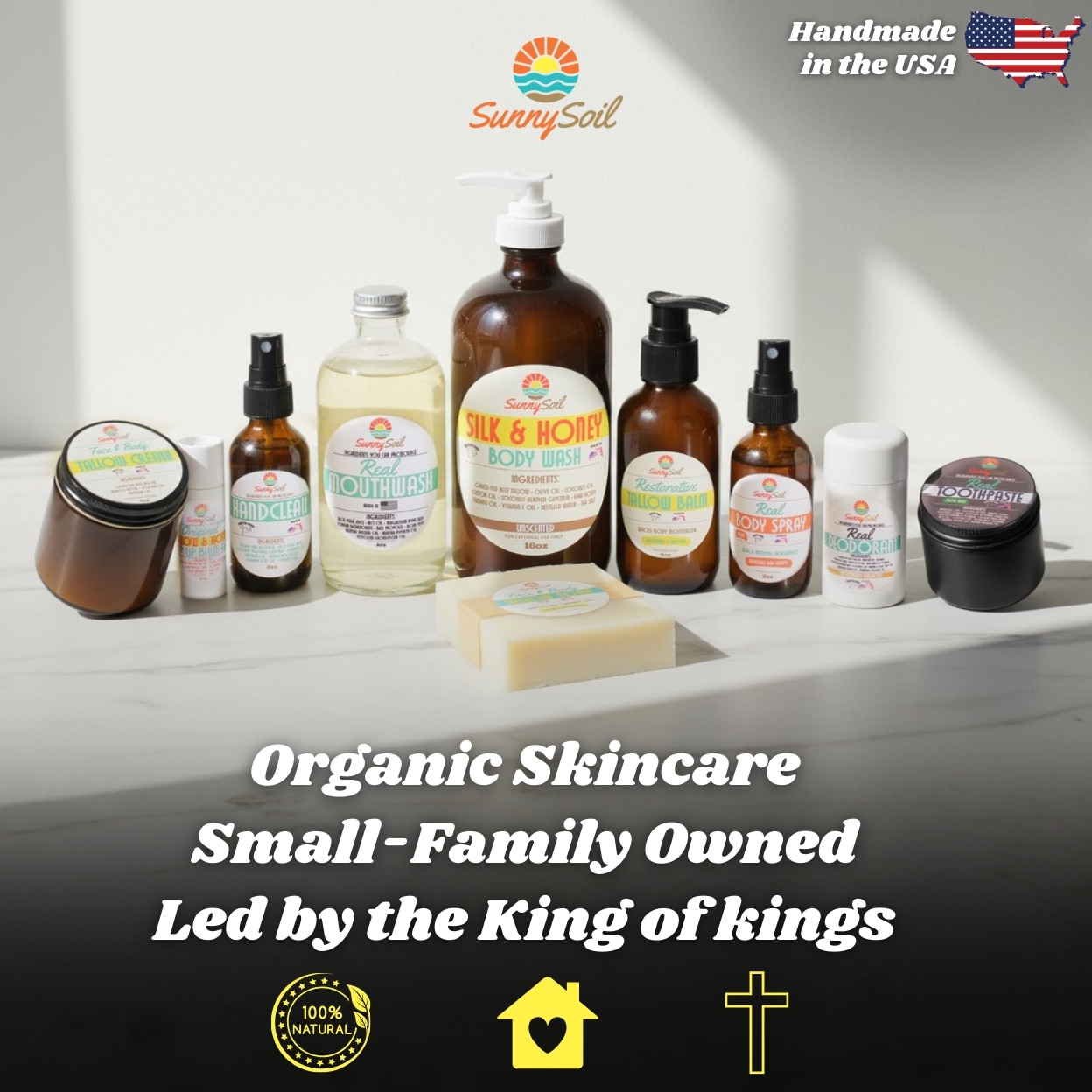 SunnySoil Facebook ad: Family-Owned and Operated